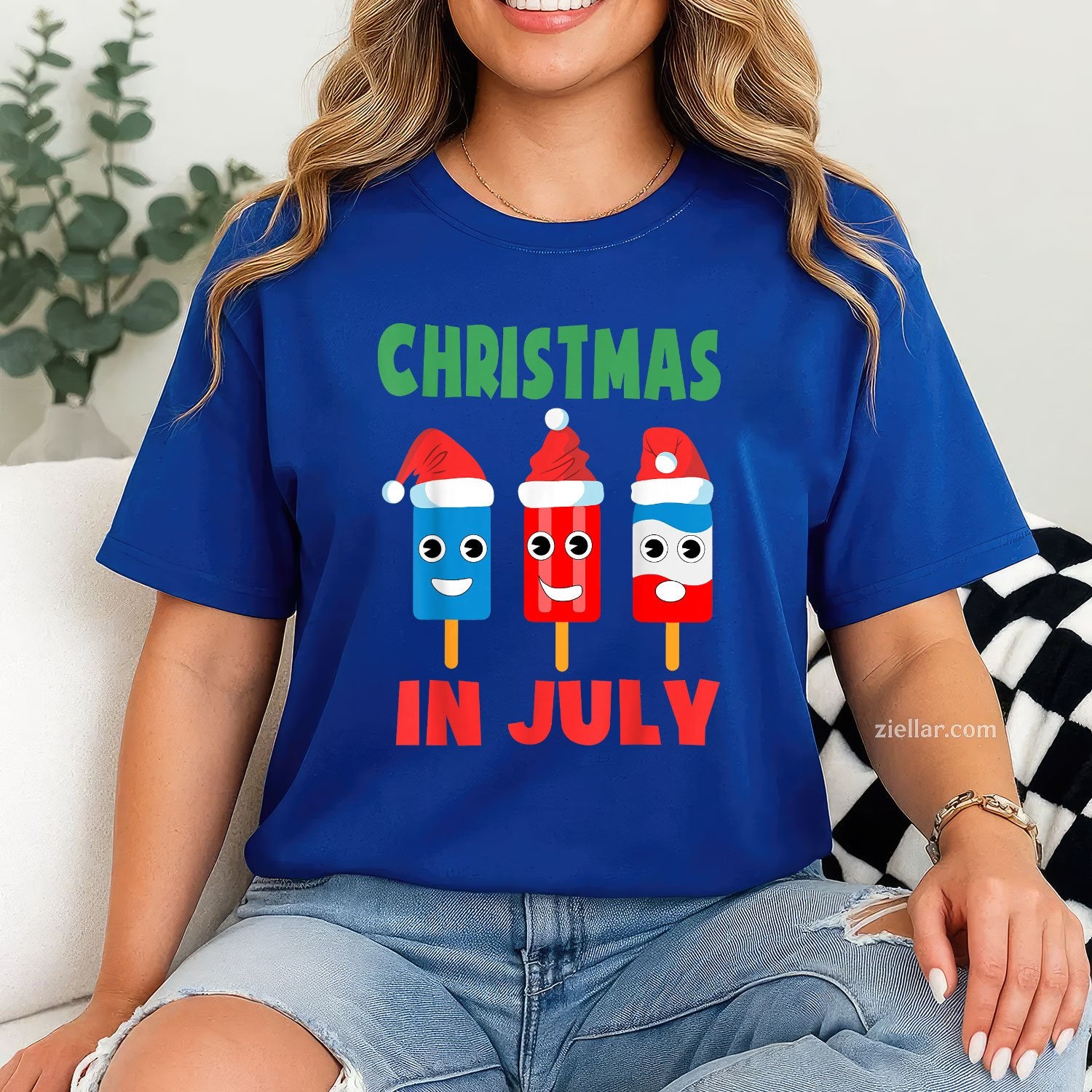 Christmas In July Ice Pops Santa Hat Cute TShirt