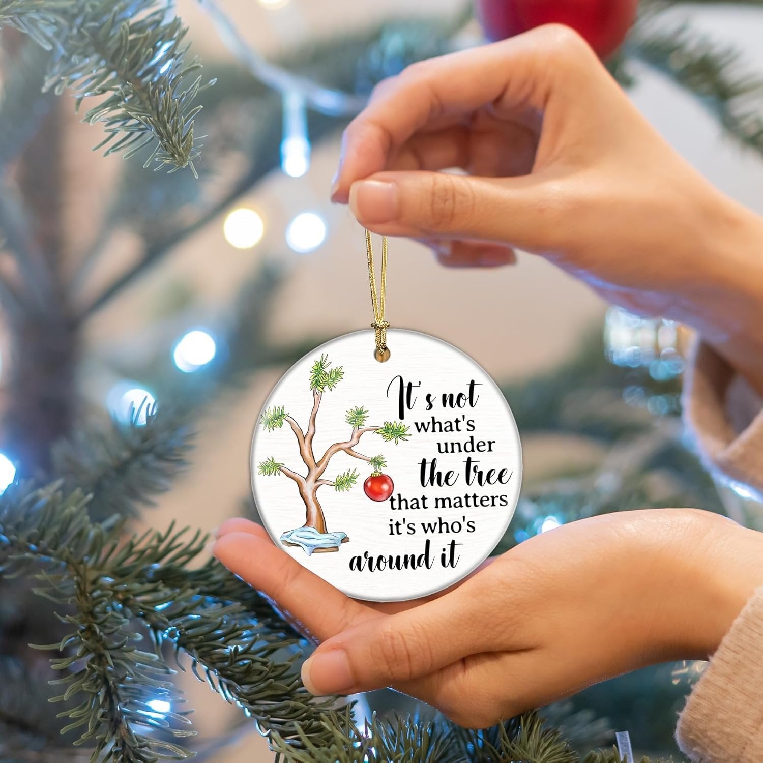 Christmas Ornaments 2025, Ceramic Tree Decorations for Women, Men, Friends, Coworkers, Thoughtful Xmas Gifts for Family