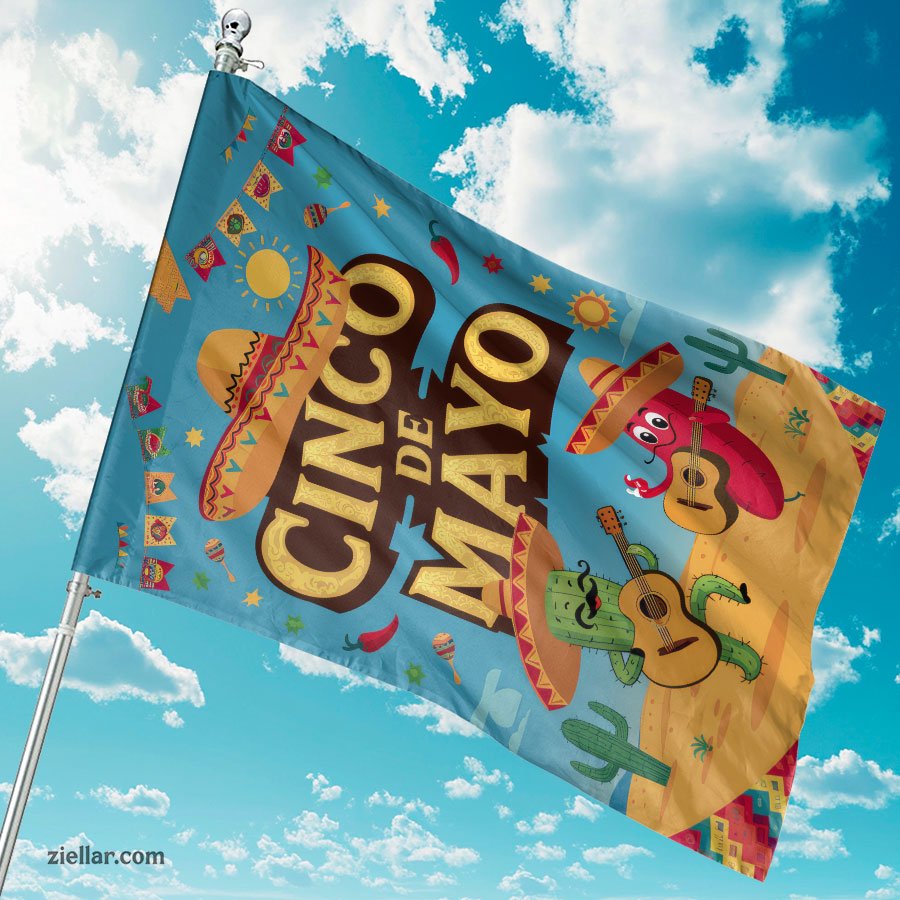Cinco de Mayo Mexican Fiesta Animated Cactus and Chili Pepper Decorations