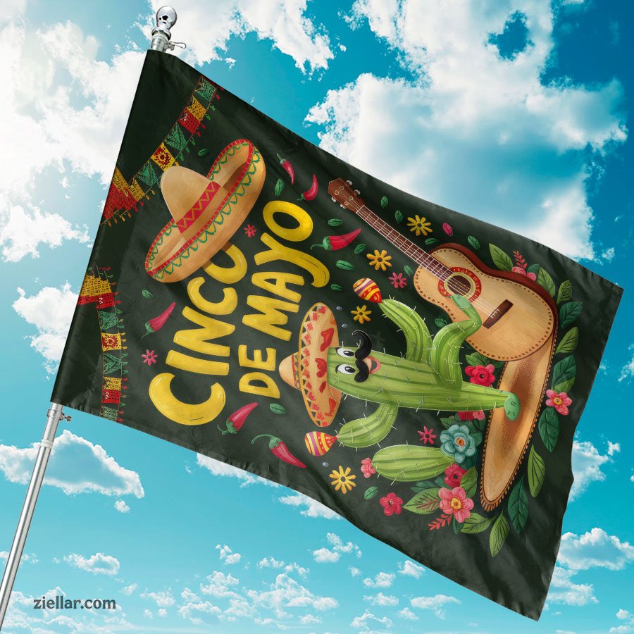 Cinco de Mayo Party Cactus and Sombrero Decoration for Festive Celebration