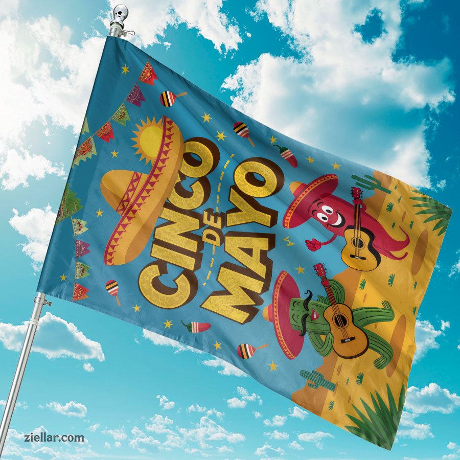 Cinco de Mayo Celebration with Animated Cactus and Chili Pepper Party Decor