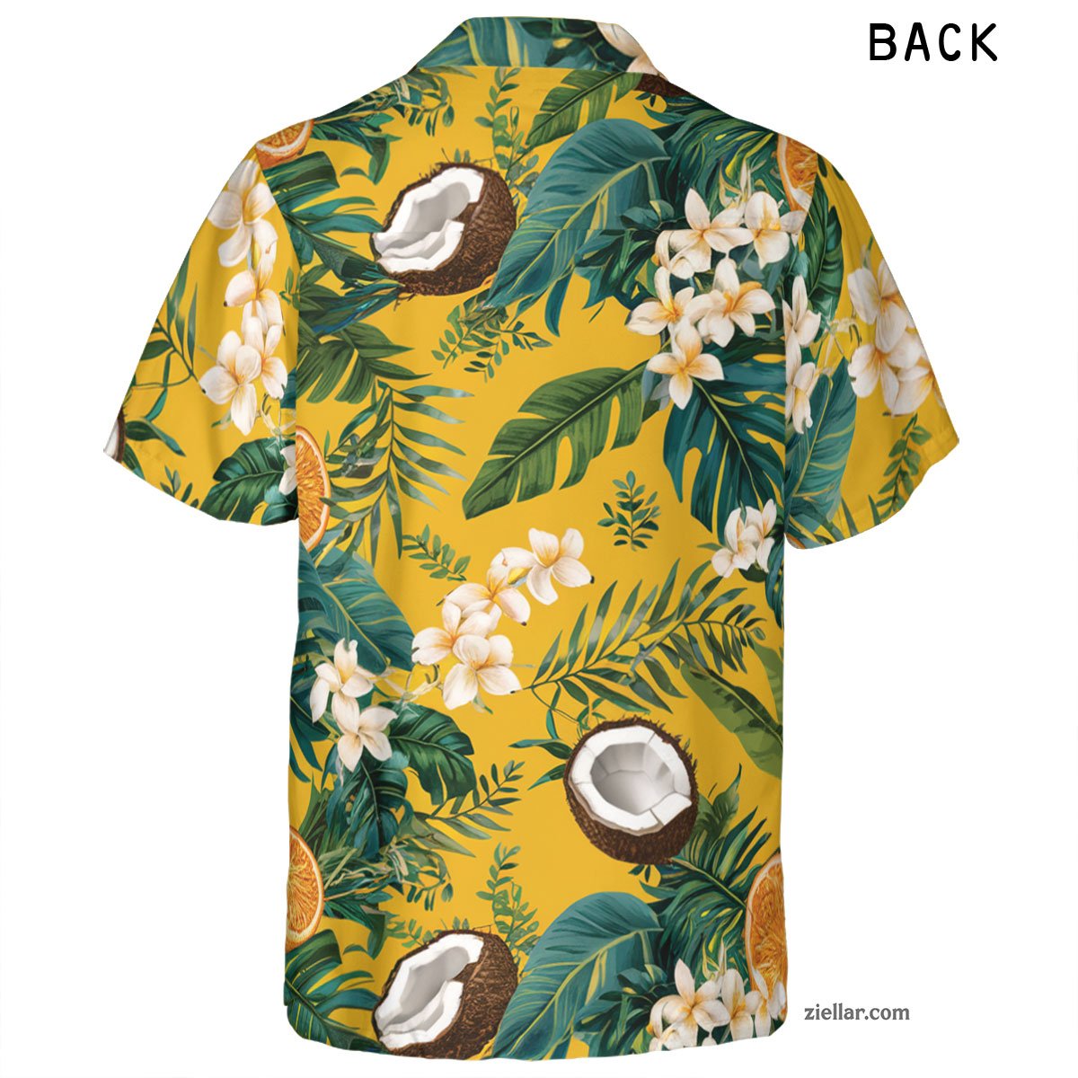 Citrus Coconut Print Hawaiian Shirt Tee, Tropical Beach Party Unisex Shirt