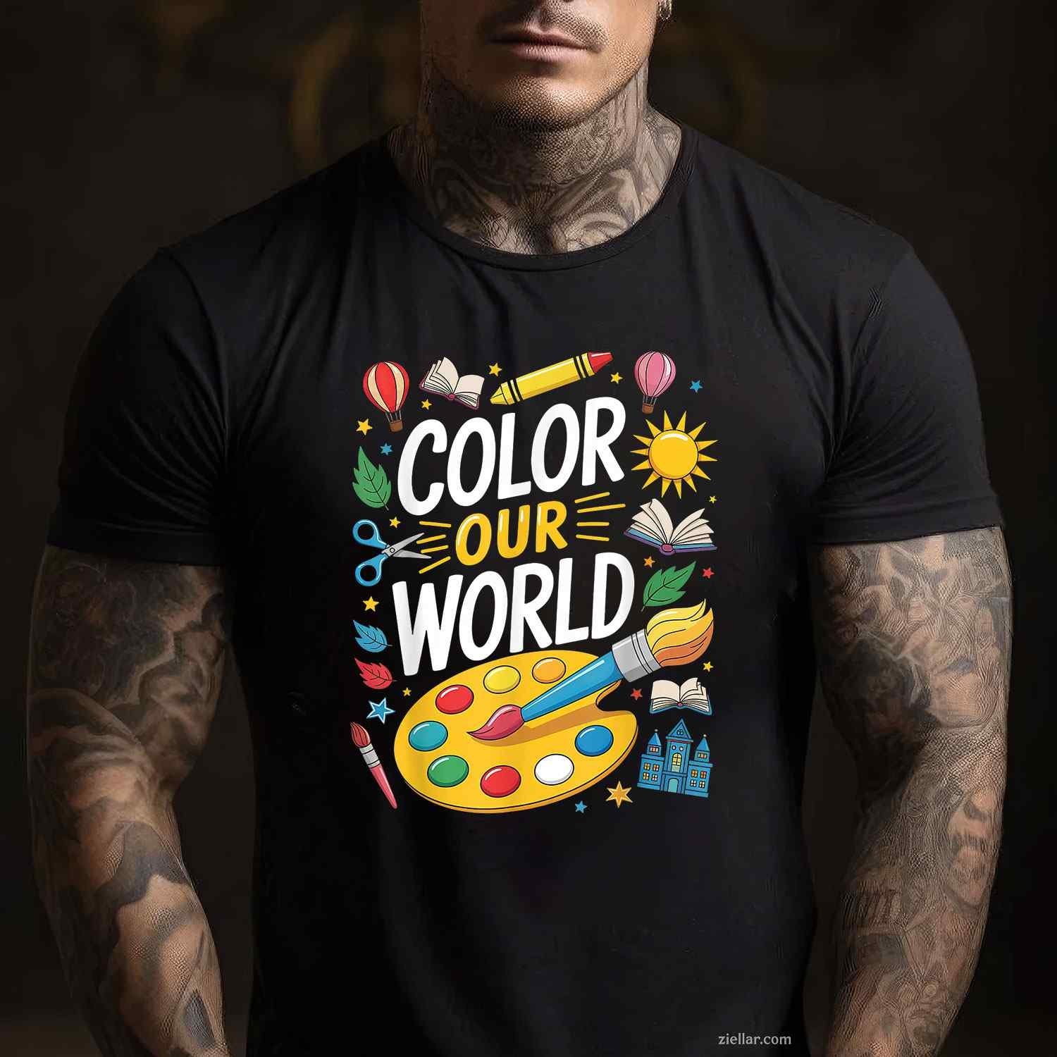 Color Our World Summer Reading 2025 T-Shirt, Art Painting Book Lover Vintage Graphic Tee For Adults