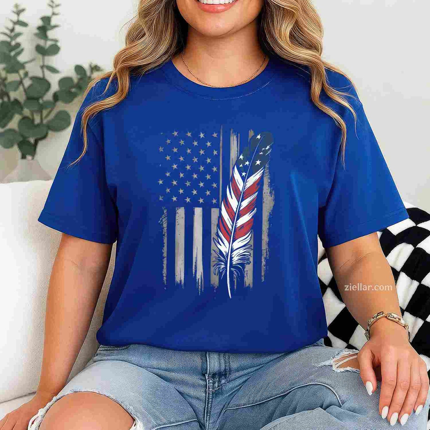 Colorful Feathers American Indian Pride, Native American T-Shirt And Tee For Adults