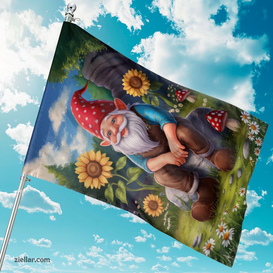Colorful Gnome Garden Flag 28x40 Summer Floral Outdoor Yard House Decoration