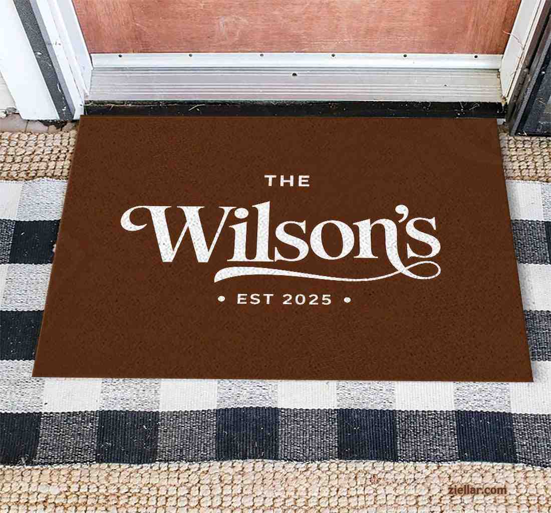 Custom Last Name Doormat - Unique Family Welcome Mat for Elegant Home Decor