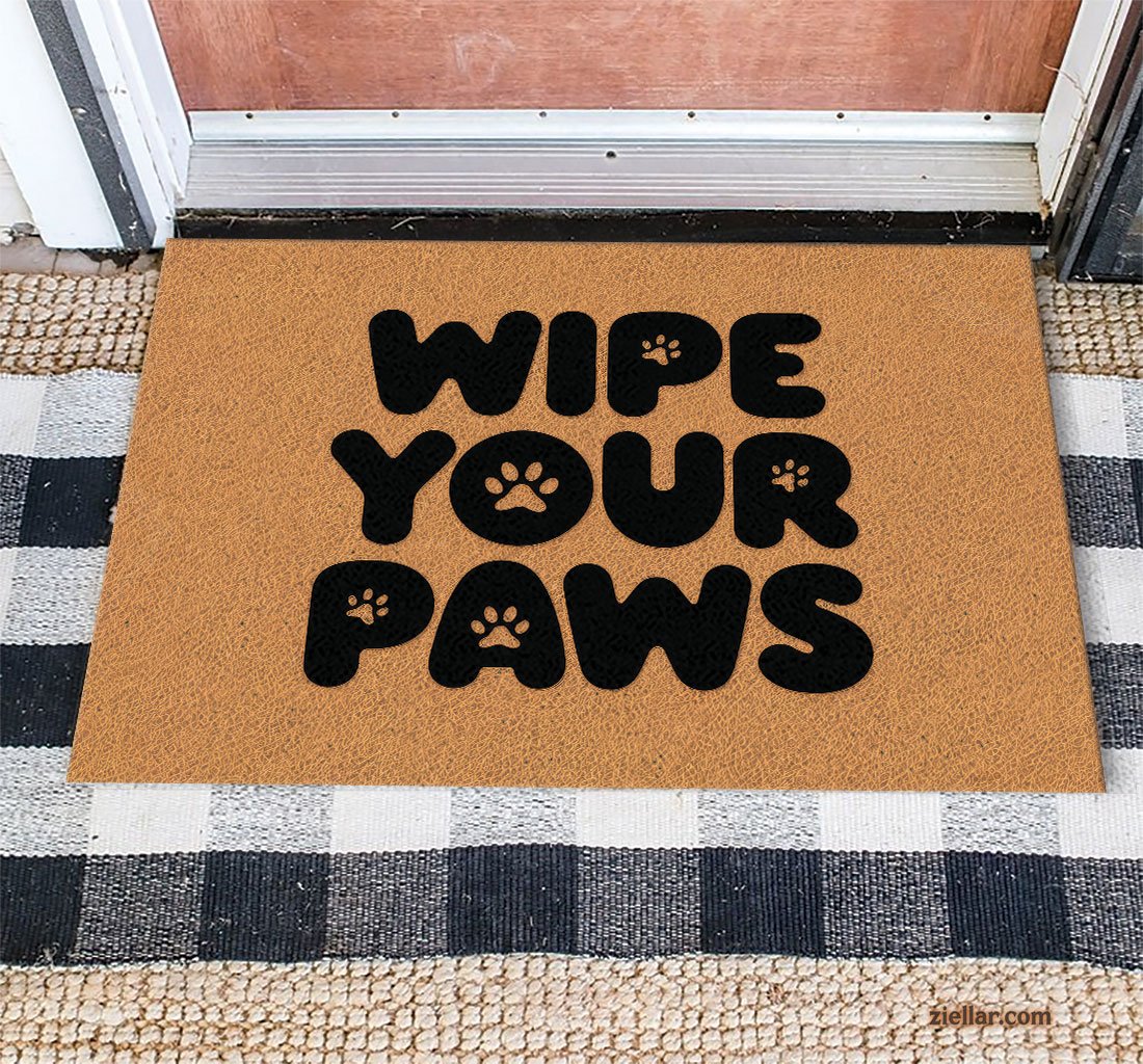 Custom Pet Welcome Doormat, Funny Wipe Your Paws Rug for Porch or Home Decor