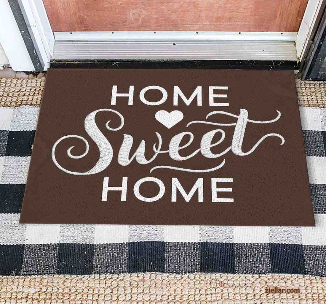 Custom Text_Photo Welcome Doormat, Rustic Embroidered Look for Cozy Homes