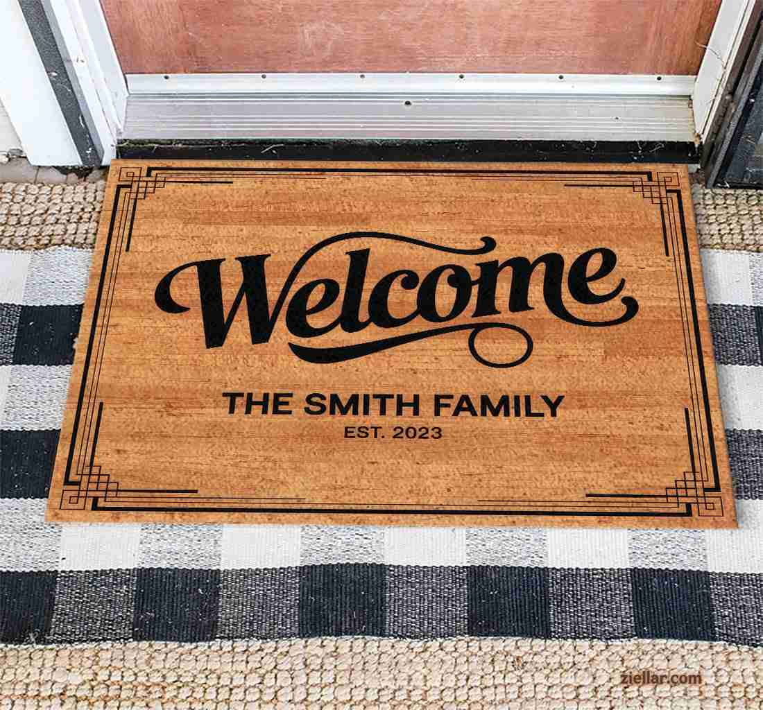 Custom Welcome Doormat - Personalized Family Name Rug for Stylish Entryway