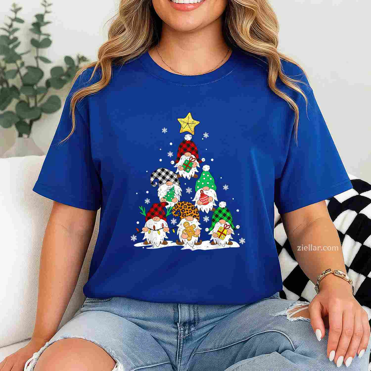 Cute Gnomes Christmas Tree Lights Gnomies Gnome Xmas Holiday T-Shirt, A Gnomes Christmas Tree Lights Holiday Tee
