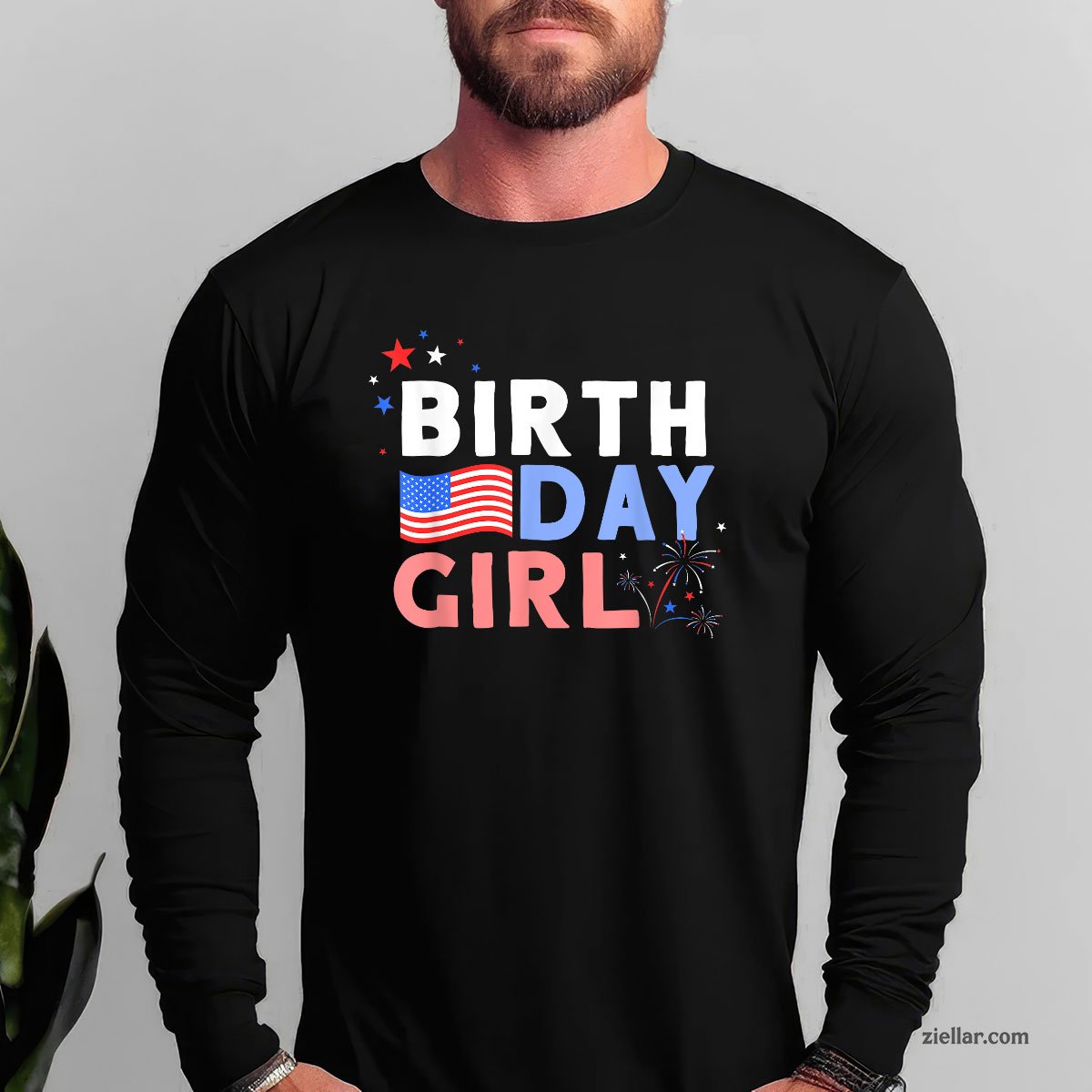 Cute It's My Birthday 4th of July Design For Women Long Sleeve Shirt, Patriotic USA Independence Day Gift
