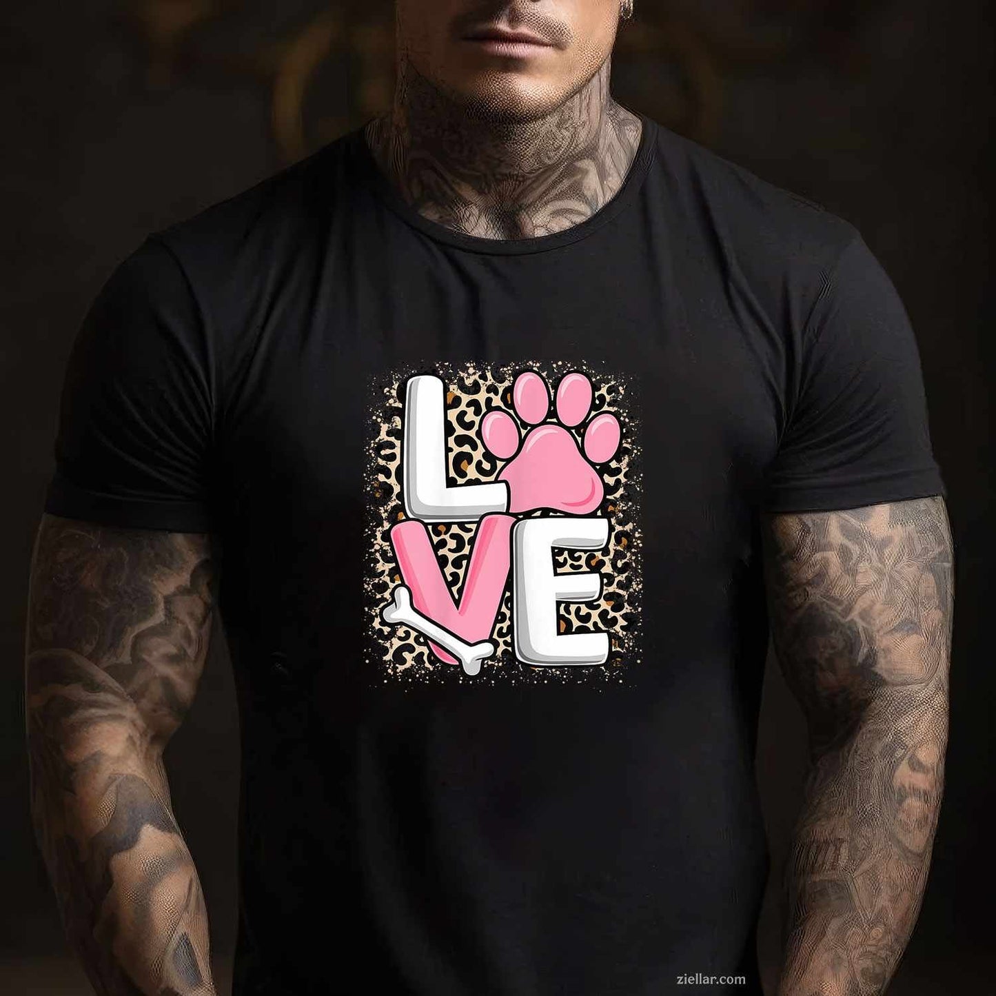 Cute Love Dog Paw Dog Puppy Lover T-Shirt, Vintage Graphic Tee For Adults Women Pet Owner
