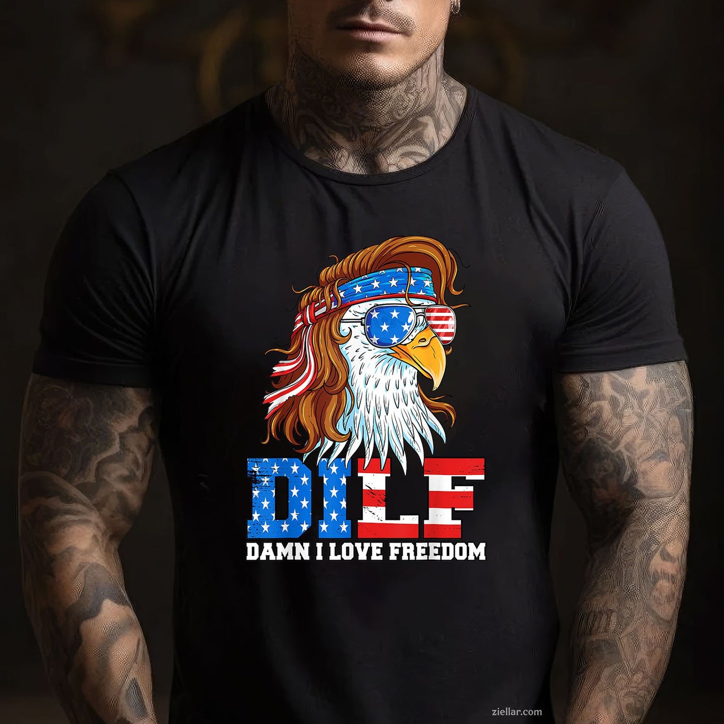 DILF Damn I Love Freedom Eagle Funny Patriotic 4th
