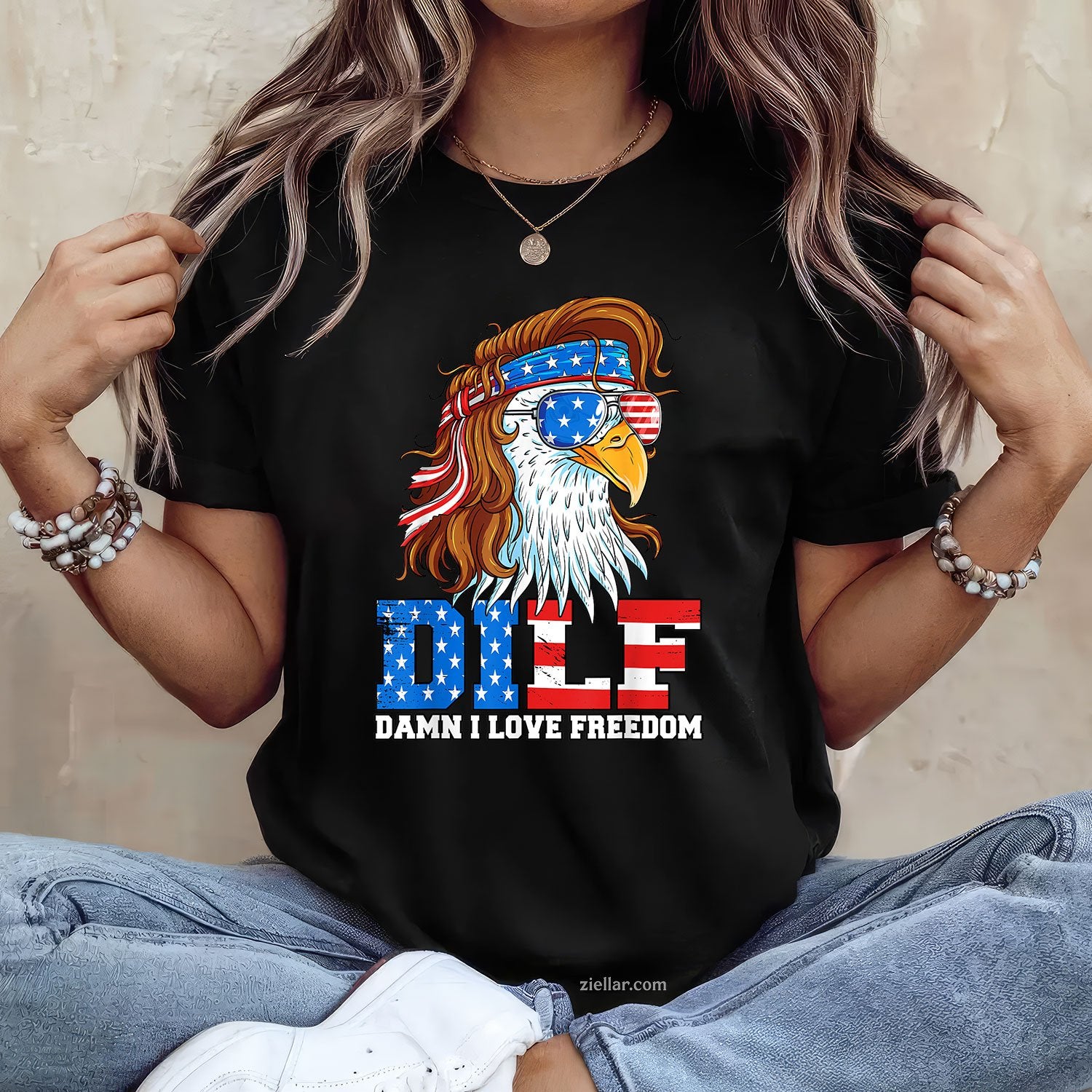 DILF Damn I Love Freedom Eagle Funny Patriotic 4th