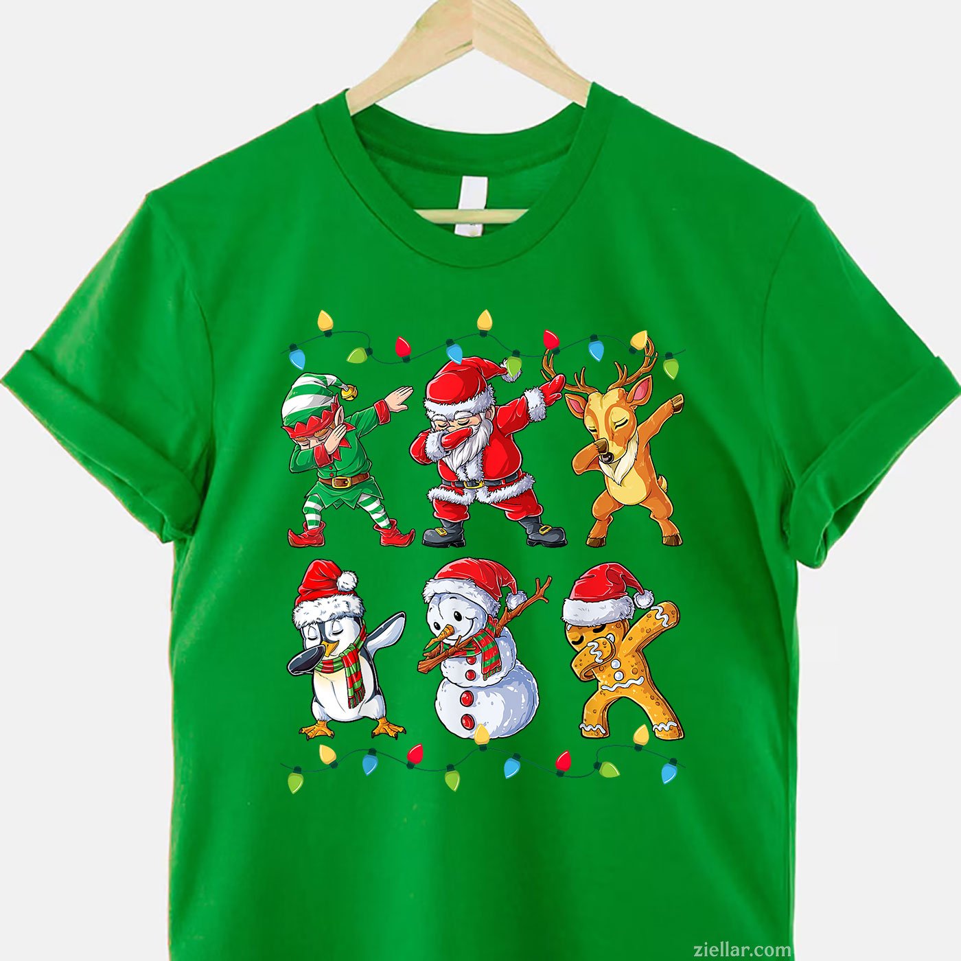 Dabbing Santa and Elf Tee and T-Shirt, Funny Christmas Dab T-Shirt for Men and Women Adults