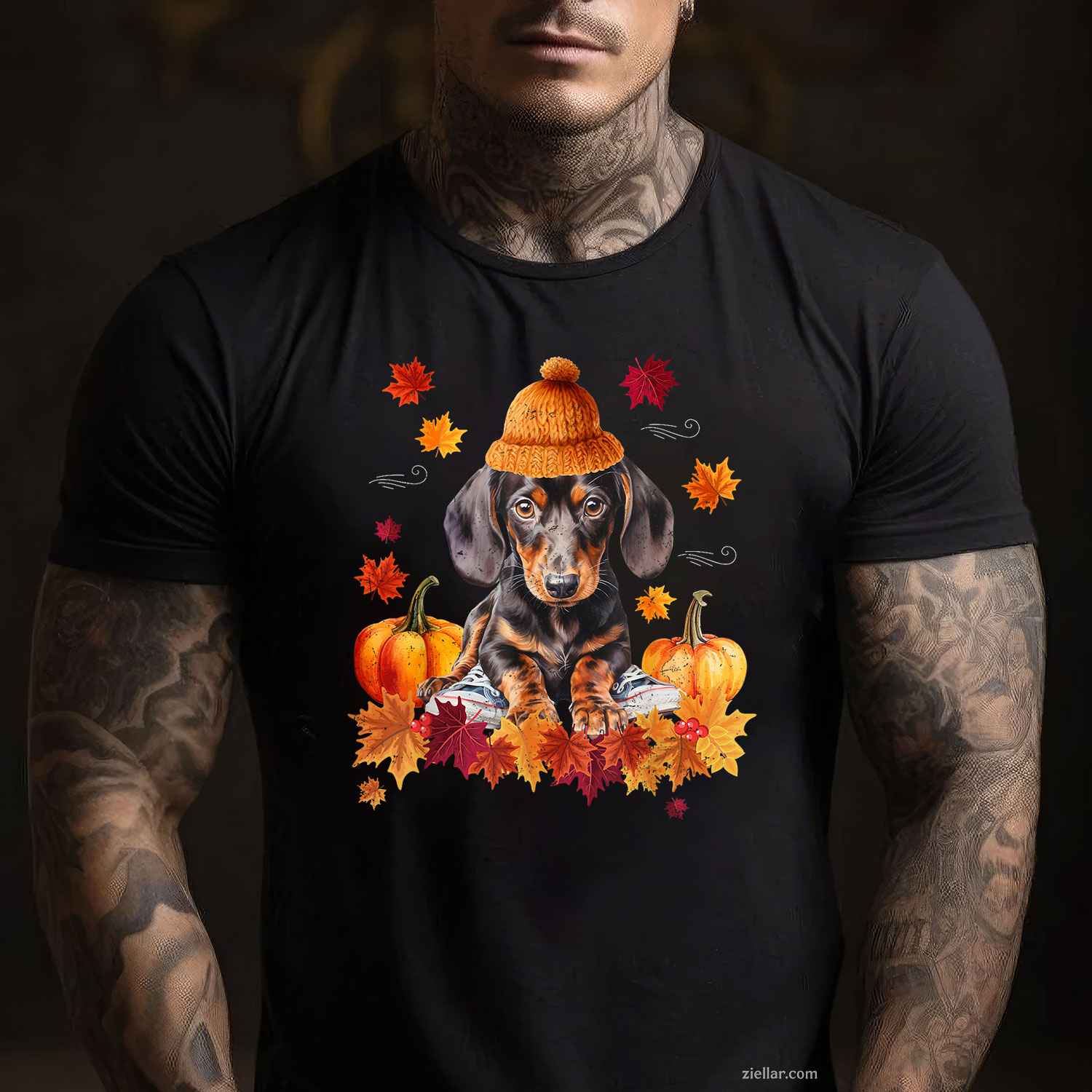 Dachshund Hello Autumn Leaf Fall For Dog Lover Men Women Women  T-Shirt and Tee for Adults Men Women Unisex