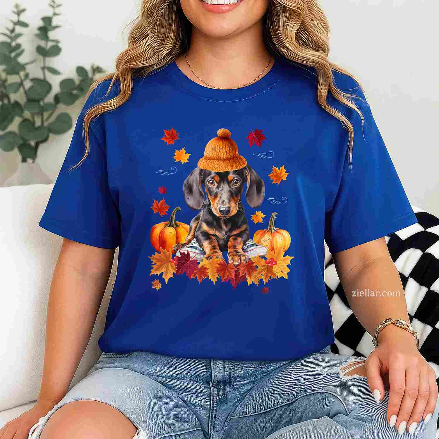 Dachshund Hello Autumn Leaf Fall For Dog Lover Men Women Women  T-Shirt and Tee for Adults Men Women Unisex