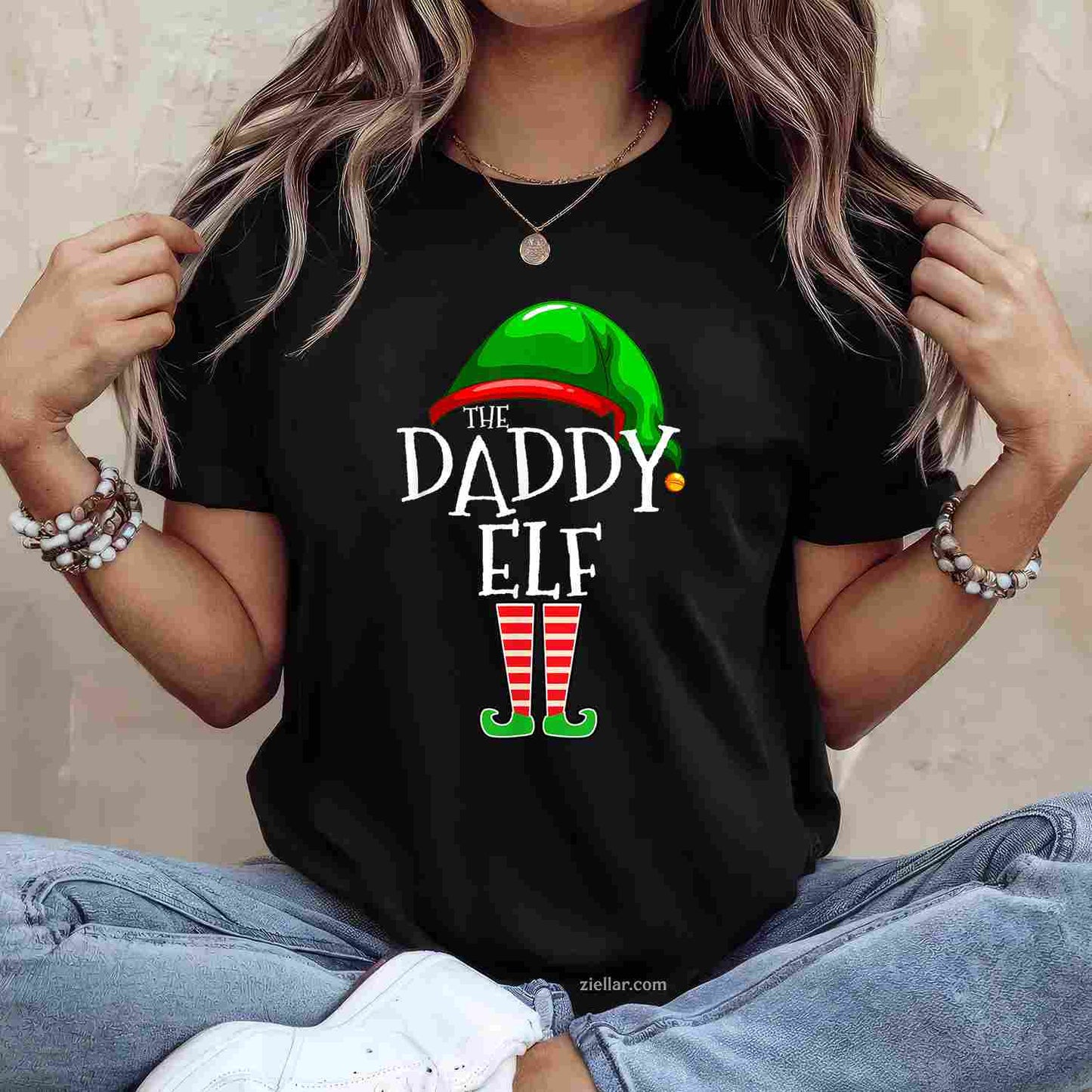Daddy Elf Family Matching Group Christmas T-Shirt, A Funny Daddy Elf Family Matching Christmas Tee