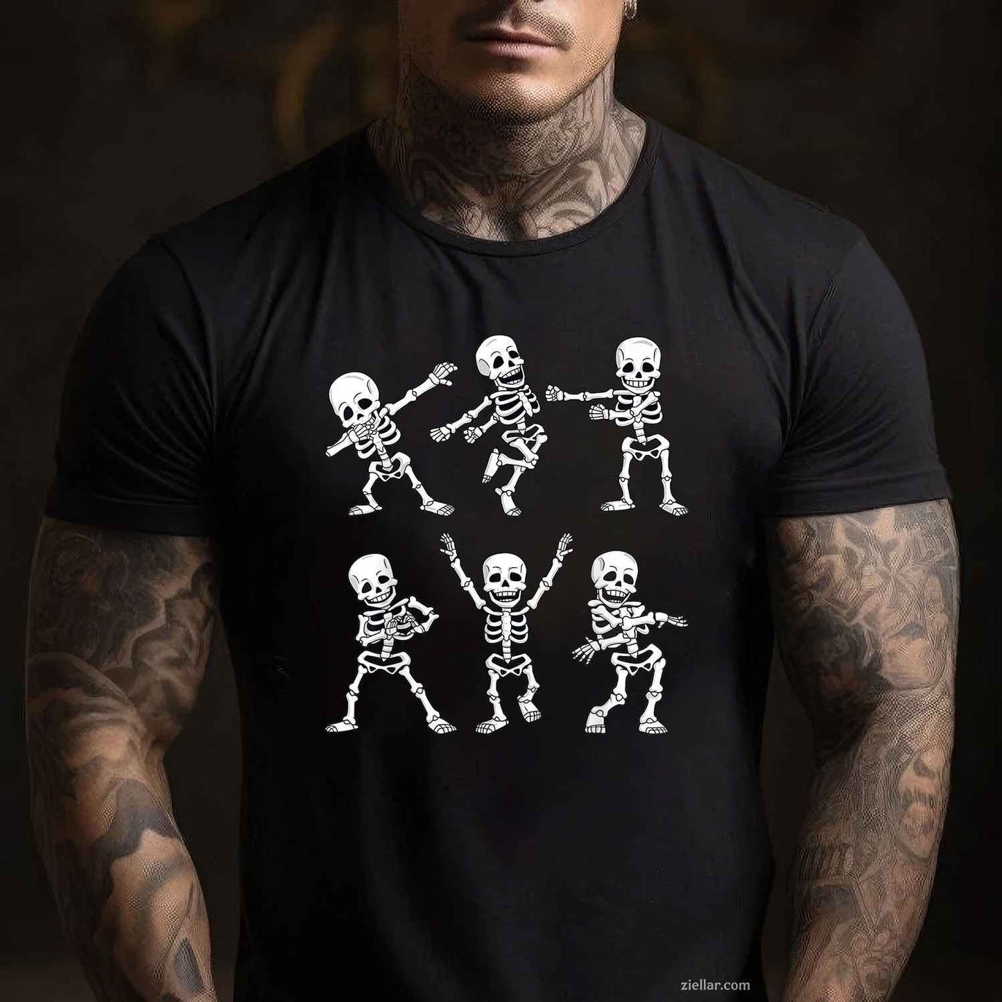 Dancing Skeletons Dance Challenge Halloween Tee, Halloween T-Shirt for Men Women Adults Unisex, Aesthetic Streetwear Top, Soft Cotton Premium Print