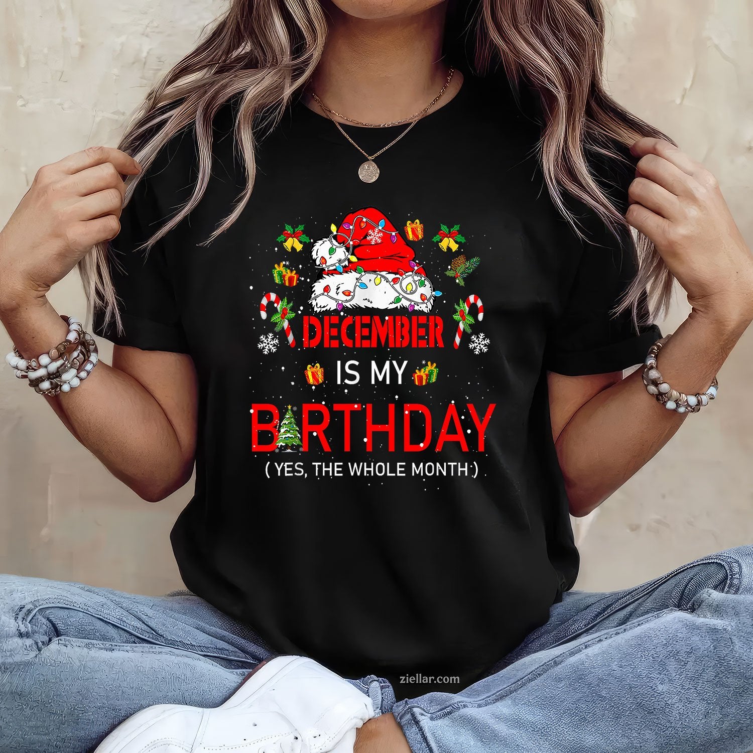 December Is My Birthday Month Tee and T-Shirt, Whole Month Christmas Birthday T-Shirt for Adults