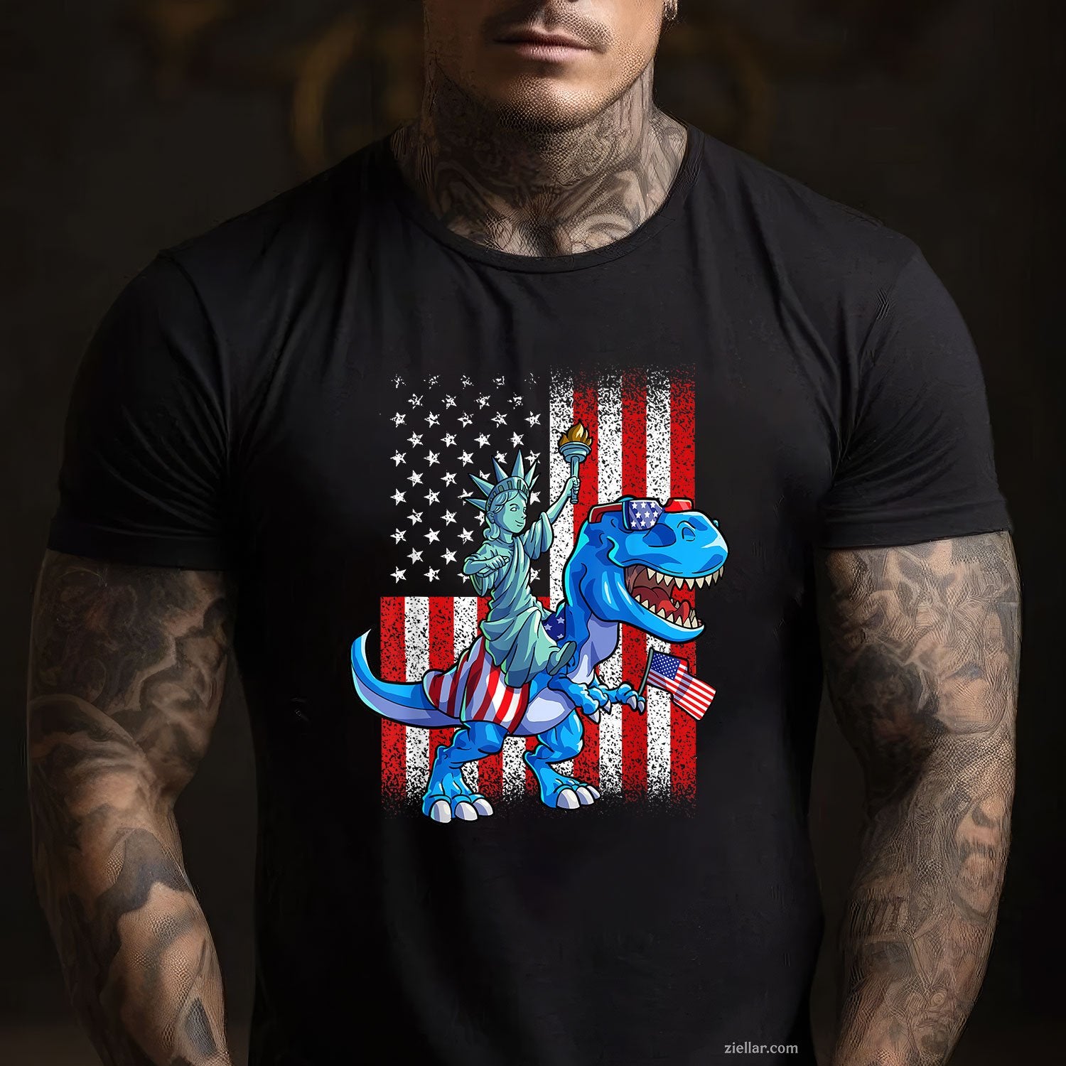 Dino Statue Of Liberty