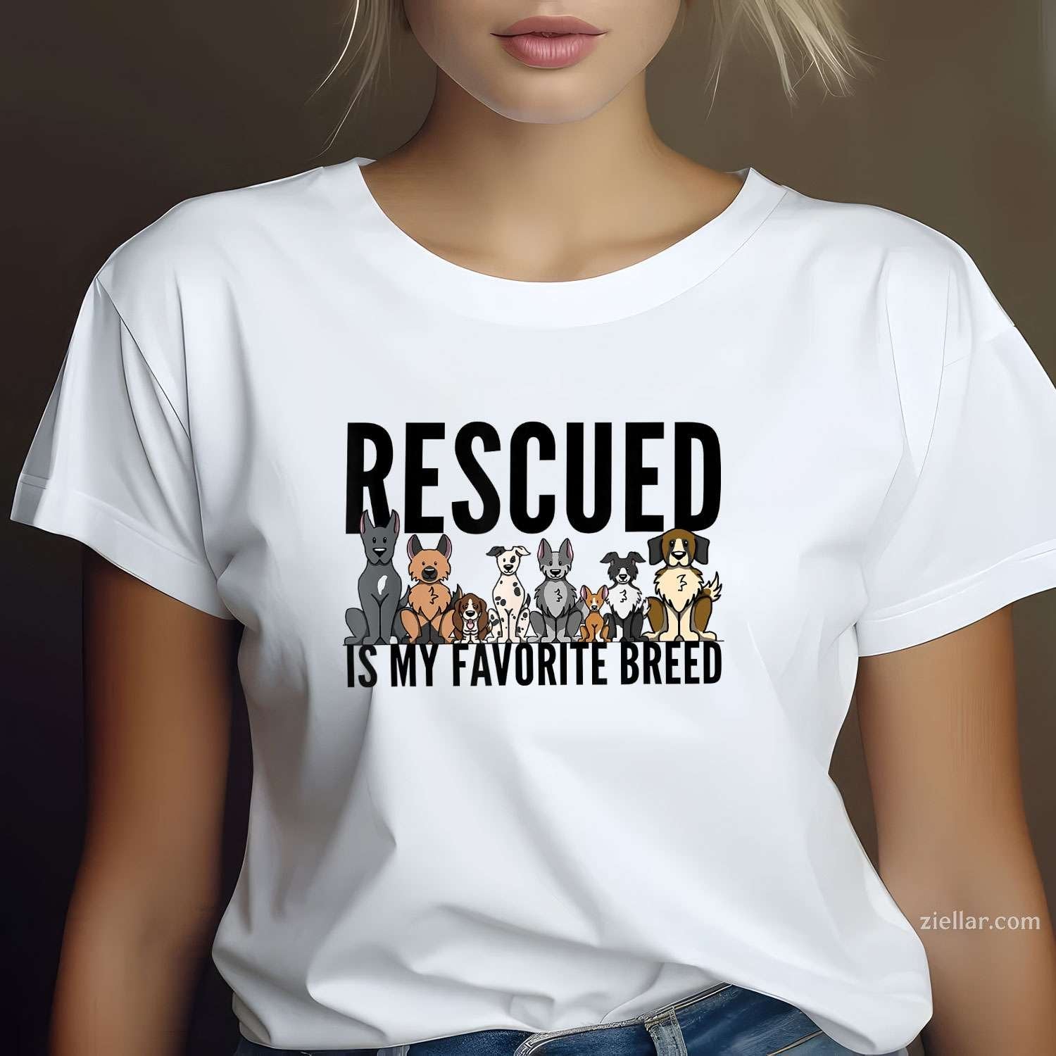 Dog Lovers T-Shirt For Women Men, Rescue Dog Vintage Graphic Tee For Adults