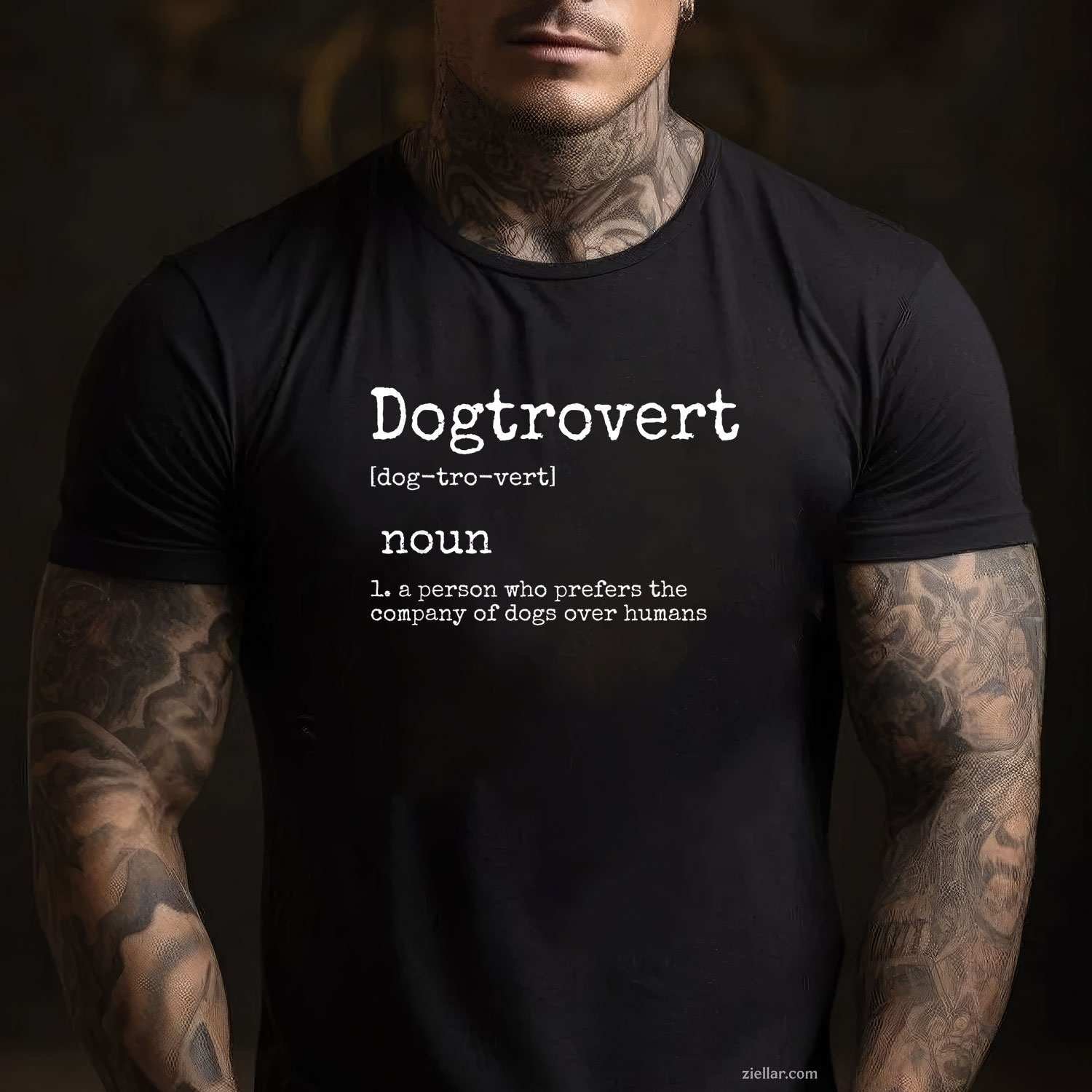 Dogtrovert Definition, Funny Dog T-Shirt, Vintage Graphic Tee For Women Men Adults