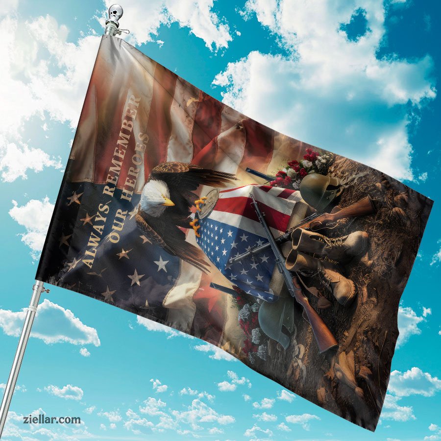 Eagle and Fallen Soldier Garden Flag Patriotic Memorial Outdoor Yard Decor USA