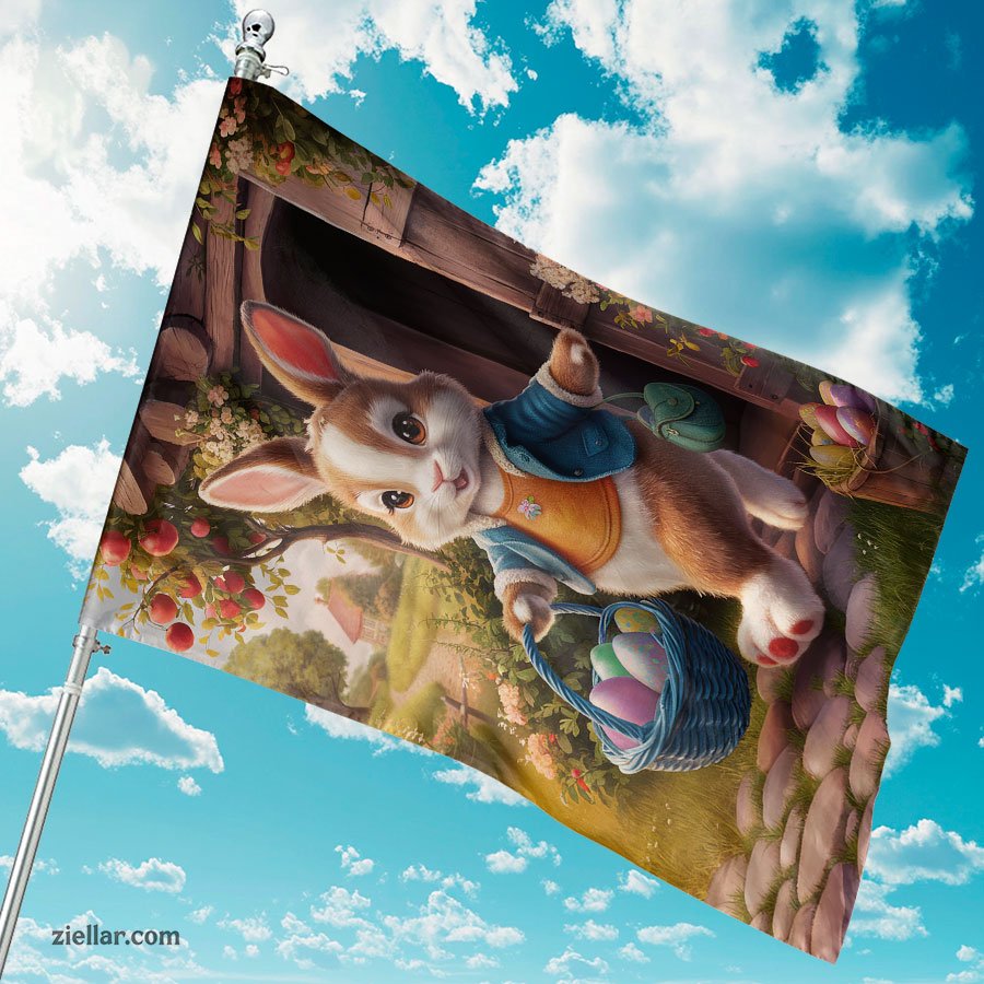 Easter Garden Flag 12x18 Inch Double Sided Rabbit Yard Flag Outdoor Decoration