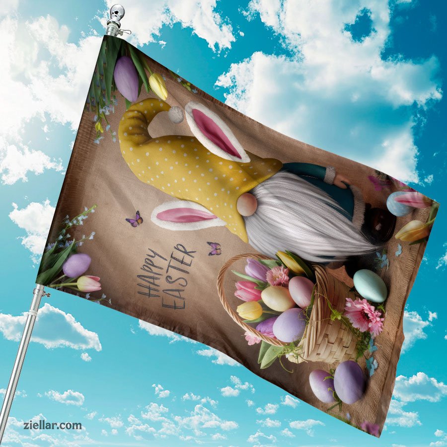 Easter Gnome with Yellow Hat Spring Decoration Cute Bunny Eggs Holiday Decor