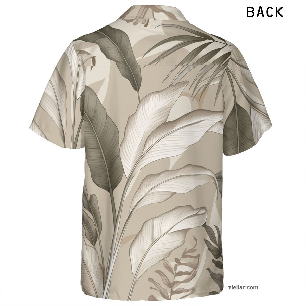 Elegant Tropical Leaves Hawaiian Shirt Tee, Summer Beach Outfit Unisex