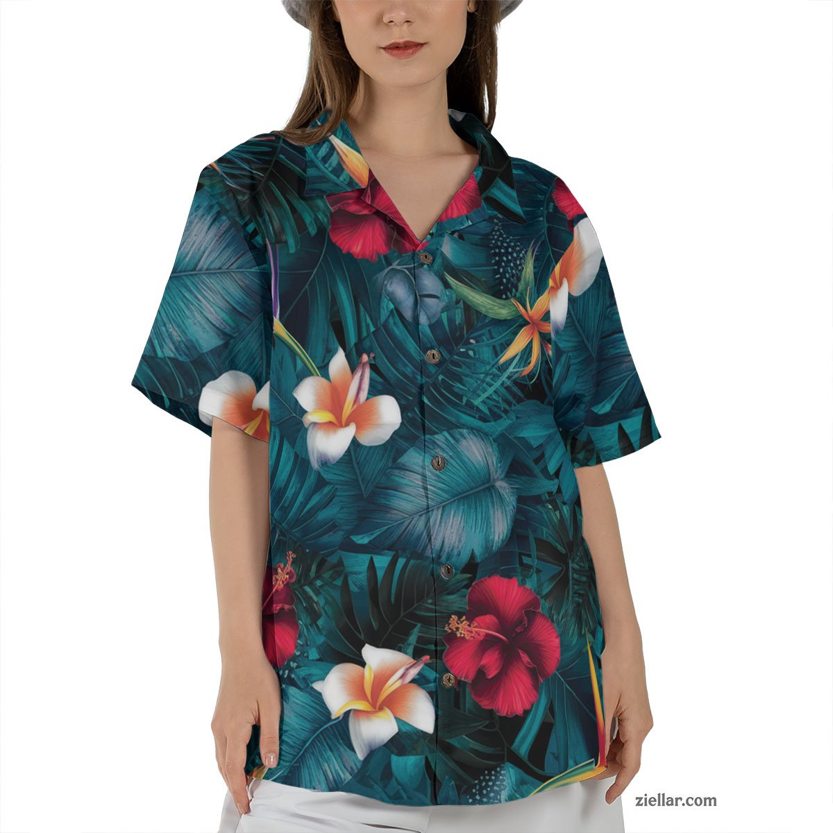 Eye-Catching Floral Hawaiian Shirt Tee, Tropical Beach Gift for Adults