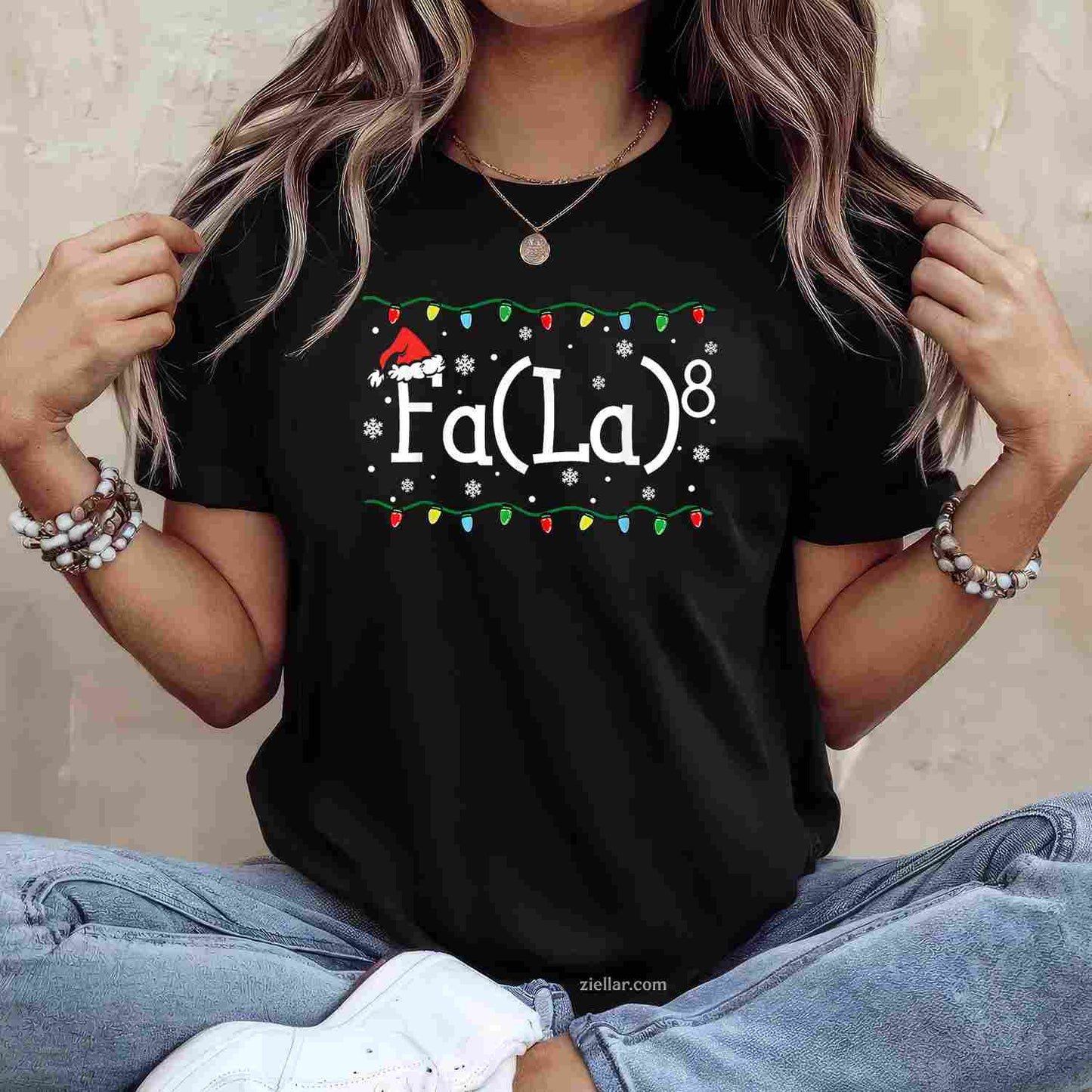 Fa (La)8 Funny Christmas Santa Fa La Math Teacher Student T-Shirt For Men Women, A Funny Math Teacher Student Christmas Tee