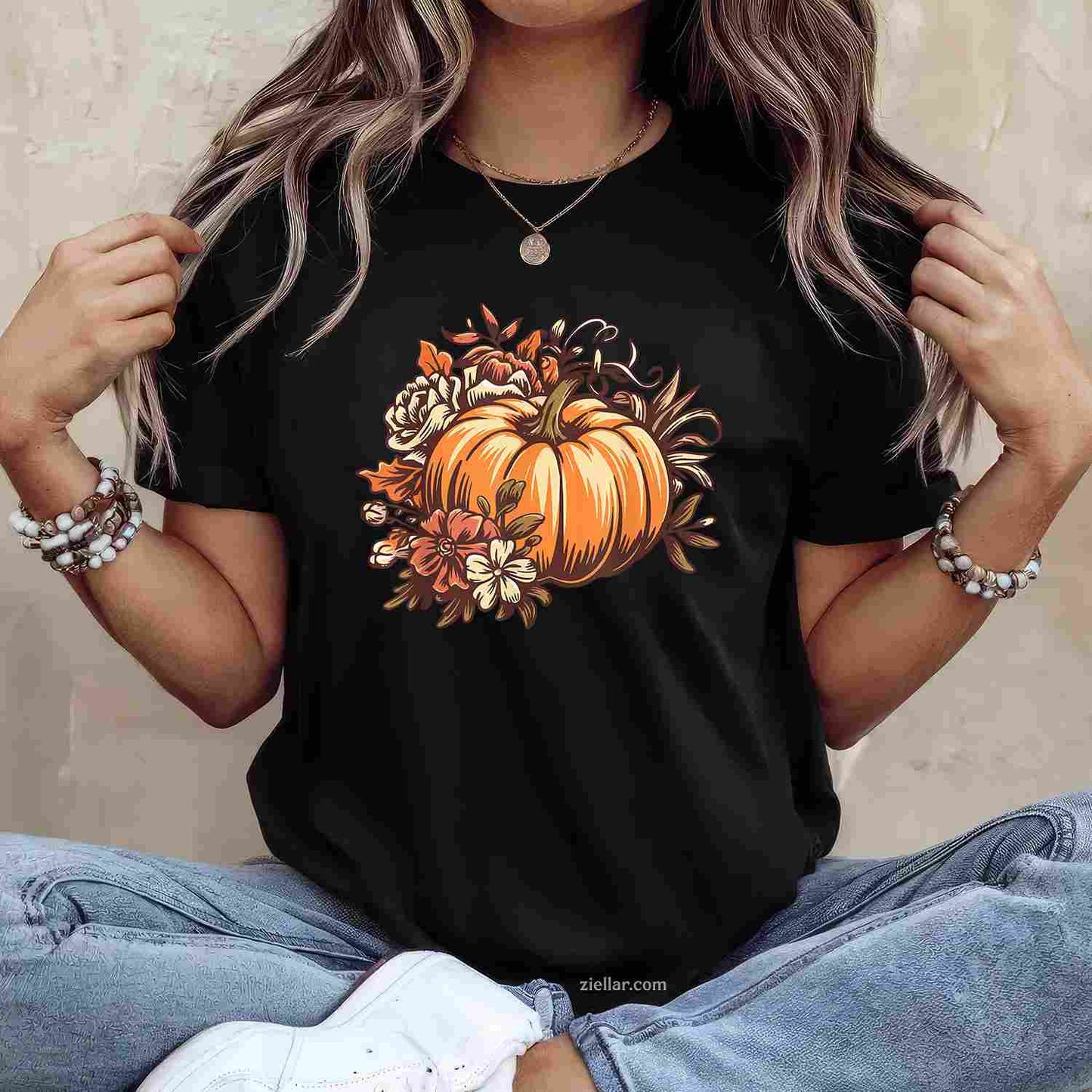Fall Shirt Women Vintage Pumpkin Autumn Graphic Thanksgiving T-Shirt and Tee for Adults Men Women Unisex