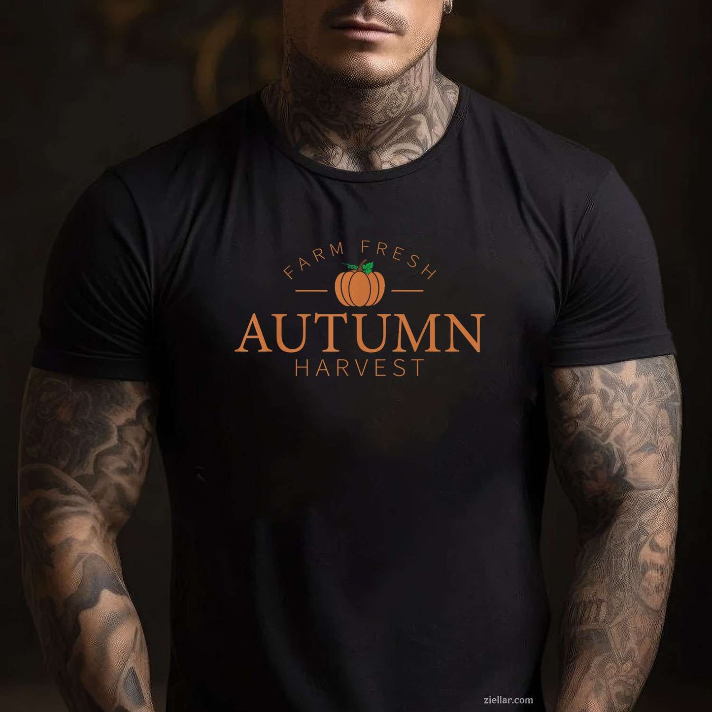 Farm Fresh Autumn Harvest Cute Pumpkin Patch Fall Design T-Shirt and Tee for Adults Men Women Unisex