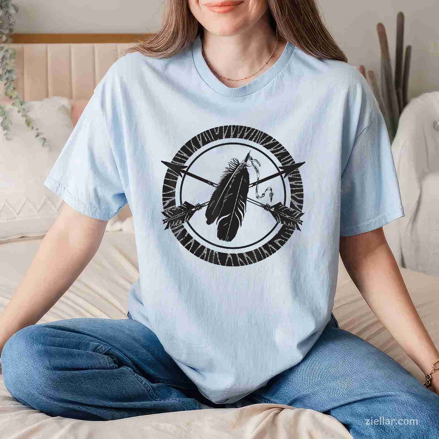 Feather Usa Flag Native American, Tribal Tradition T-Shirt And Tee For Adults