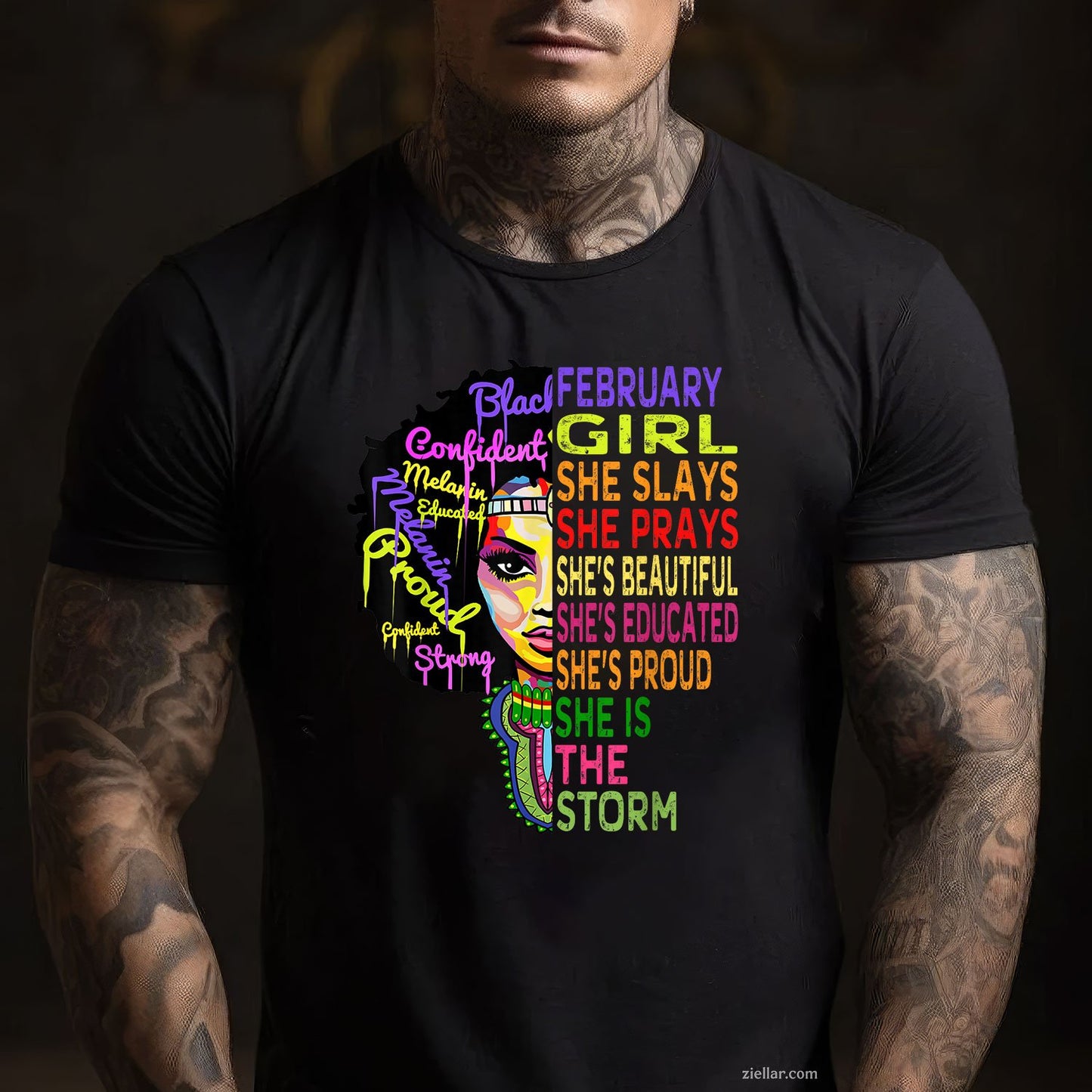 February Birthday Tee and T-Shirt for Women Adults, African American Black Girl Magic Gift T-Shirt