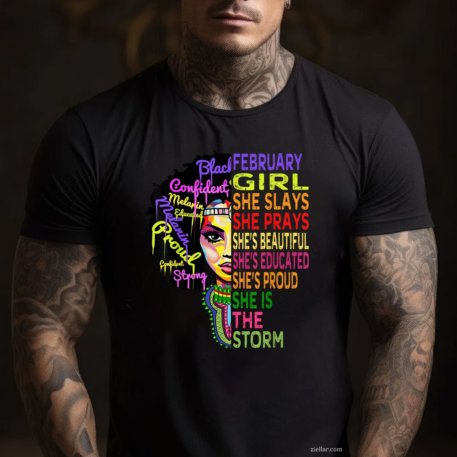 February Birthday Tee and T-Shirt for Women Adults, African American Black Girl Magic Gift T-Shirt