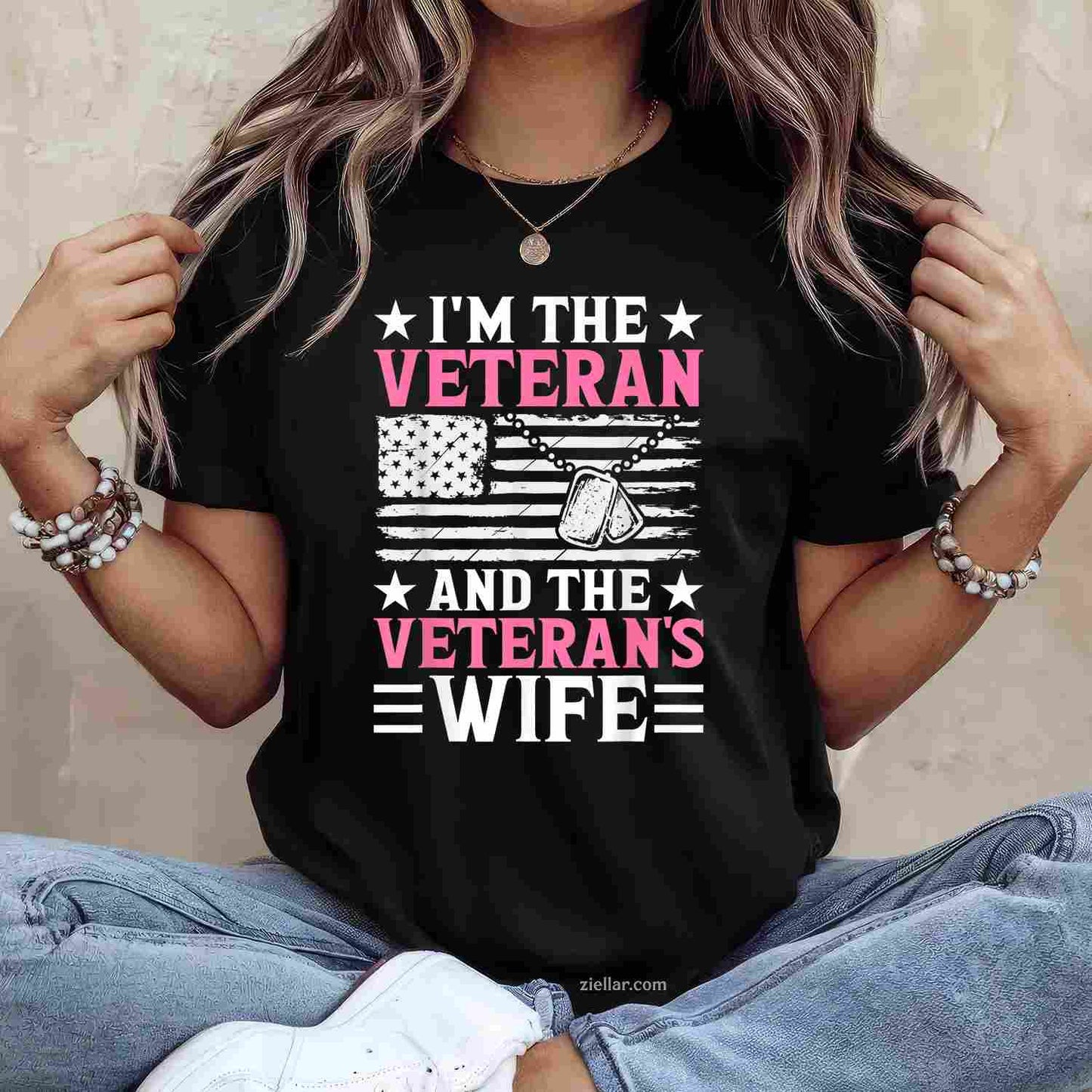 Female Veteran And Veteran'S Wife Women Veteran Mom Grandma T-Shirt And Tee