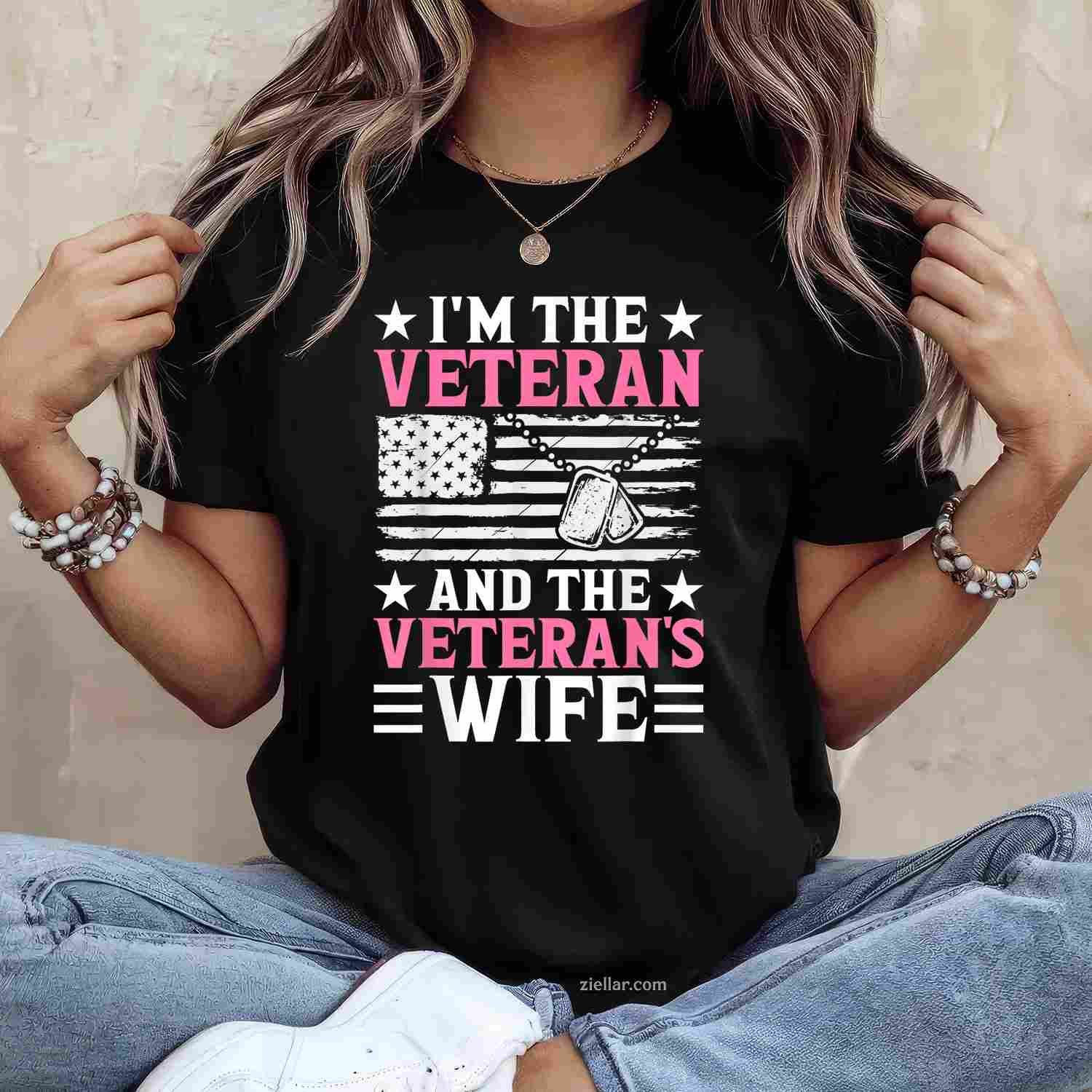 Female Veteran And Veteran'S Wife Women Veteran Mom Grandma T-Shirt And Tee