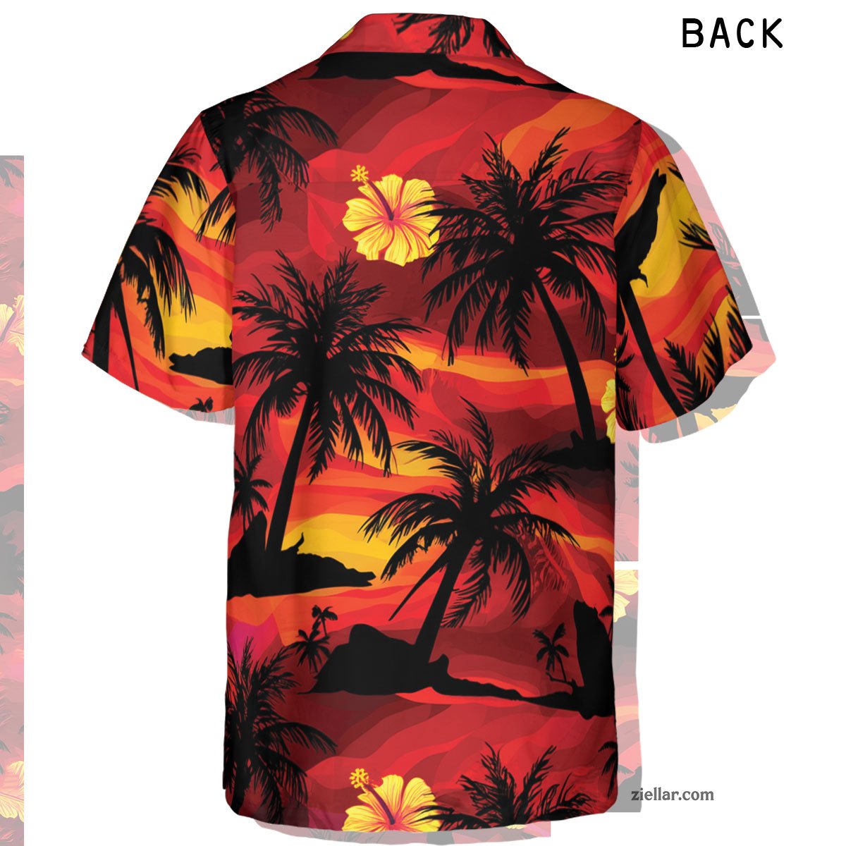Fiery Sunset Island Hawaiian Shirt Vibrant Tropical Beach Aloha Short Sleeve – Fun and Casual Island Shirt