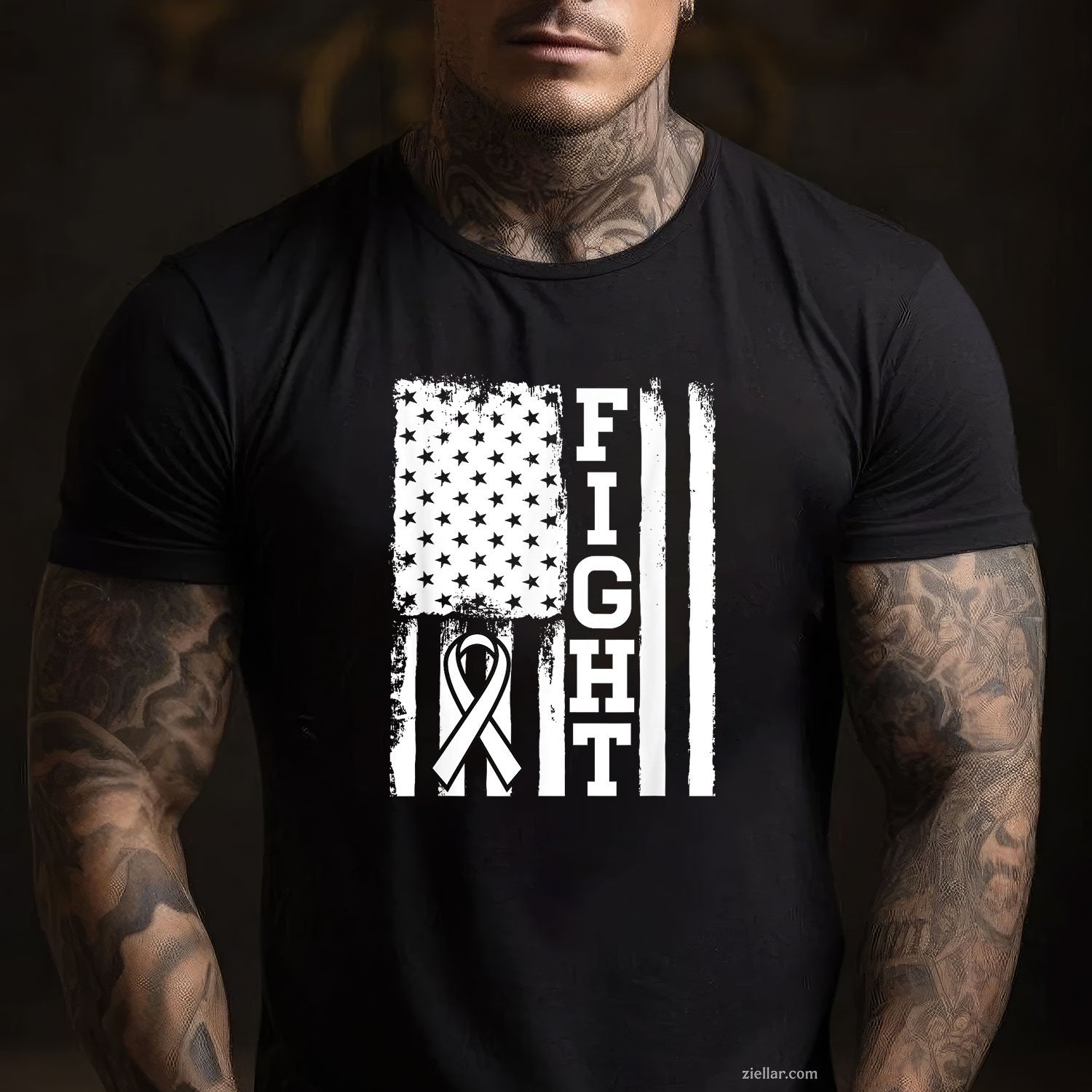 Fight Flag - Lung Cancer Shirt Gift For Lung Cancer Fighter T-Shirt