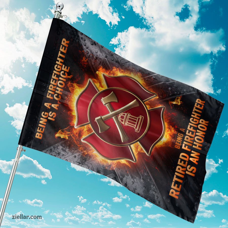 Firefighter Flag Garden Decor Patriotic Hero Tribute Yard Banner for Home USA