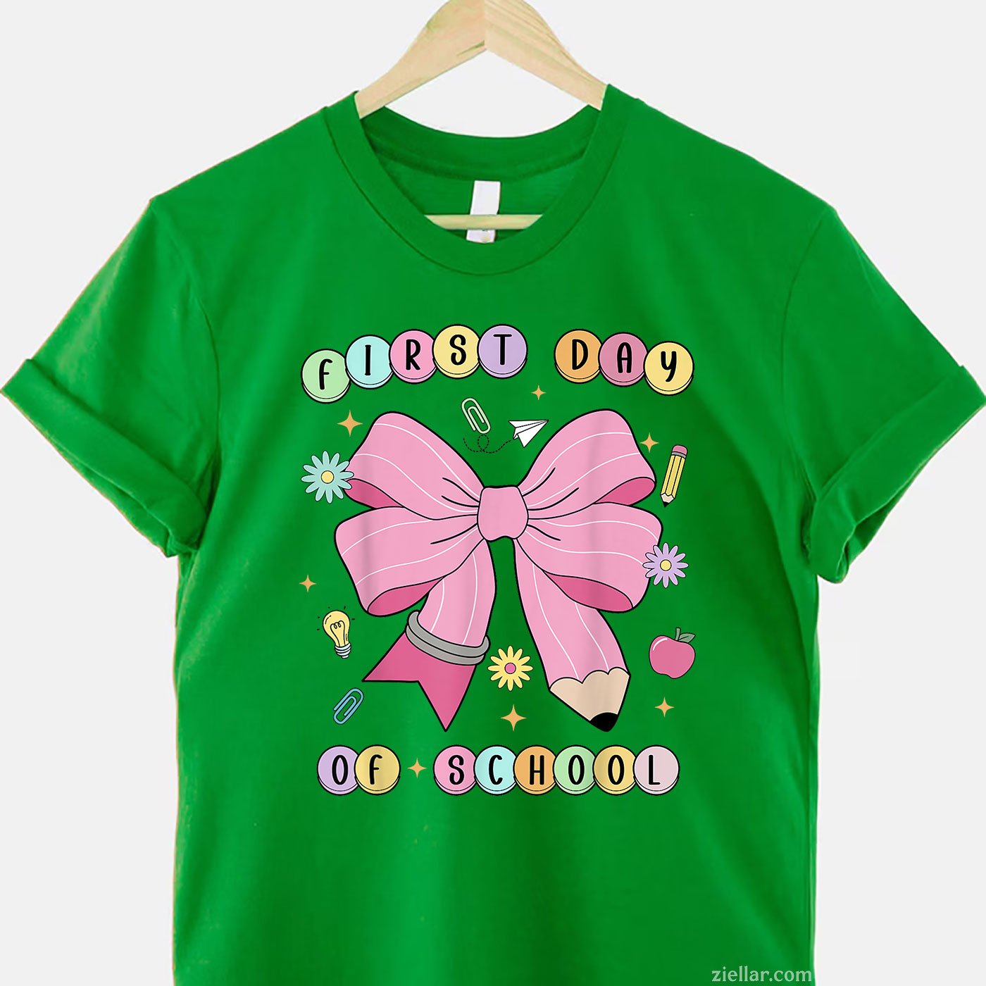 First Day of School Tee and T-Shirt, Pencil Bow Teacher T-Shirt for Adults Back to School 2025