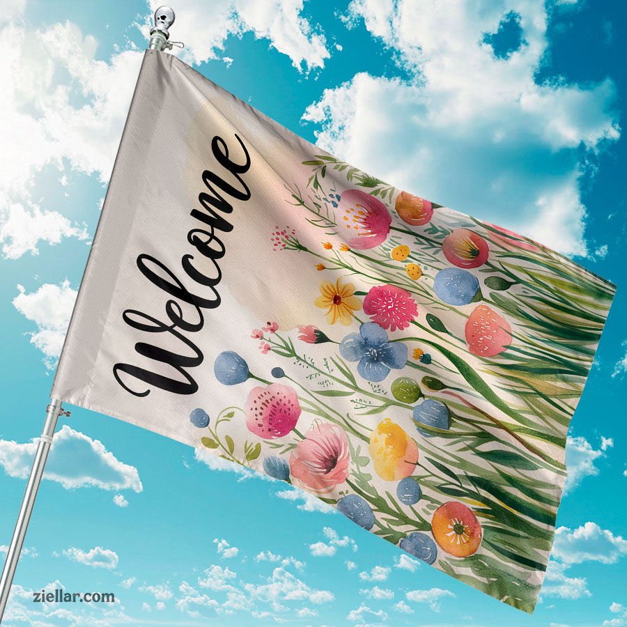Floral Butterfly Garden Flag 12x18 Inch, Double Sided Spring Outdoor Yard Decor