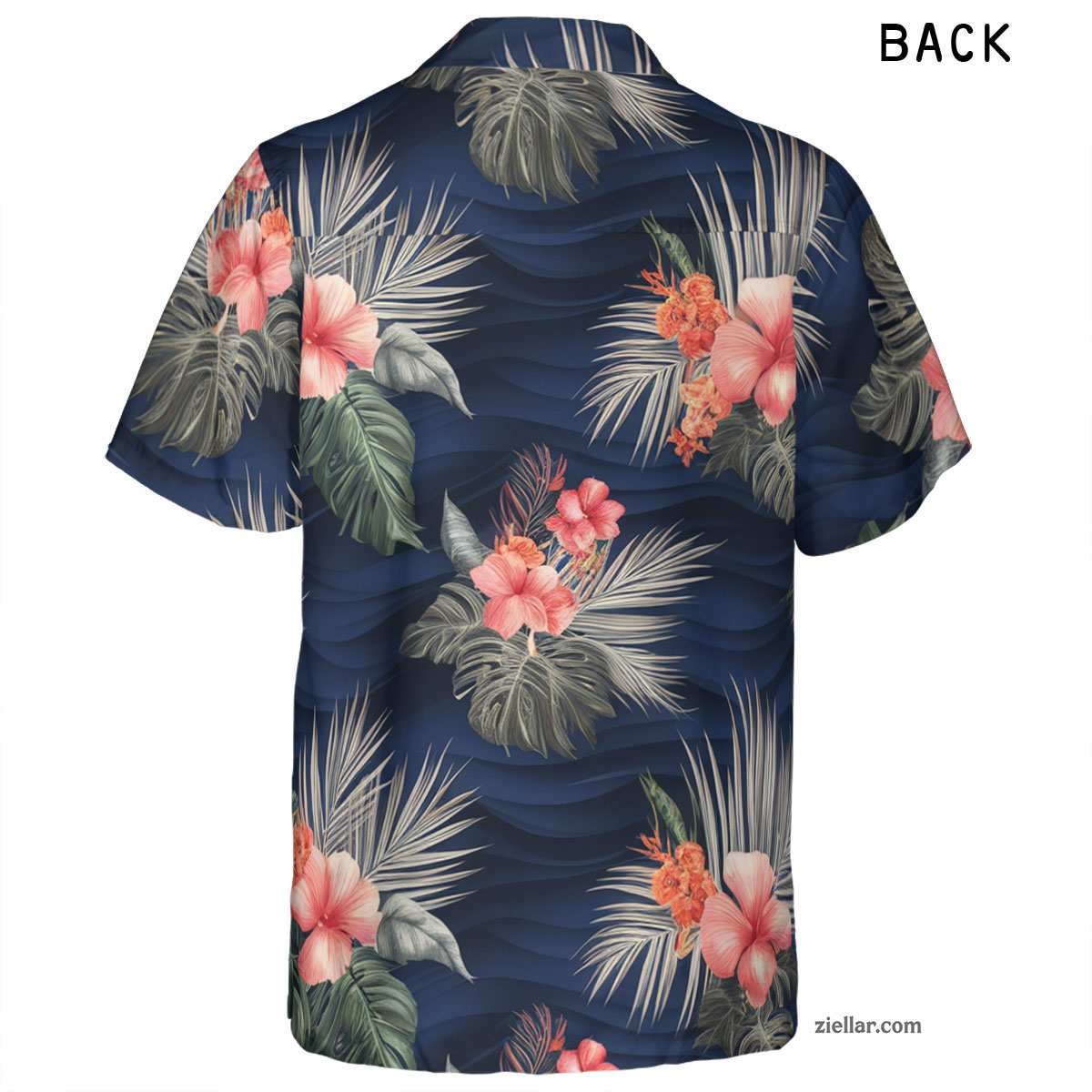 Floral Paradise Navy Hawaiian Shirt Tee, Island Aloha Summer Gift for Adults