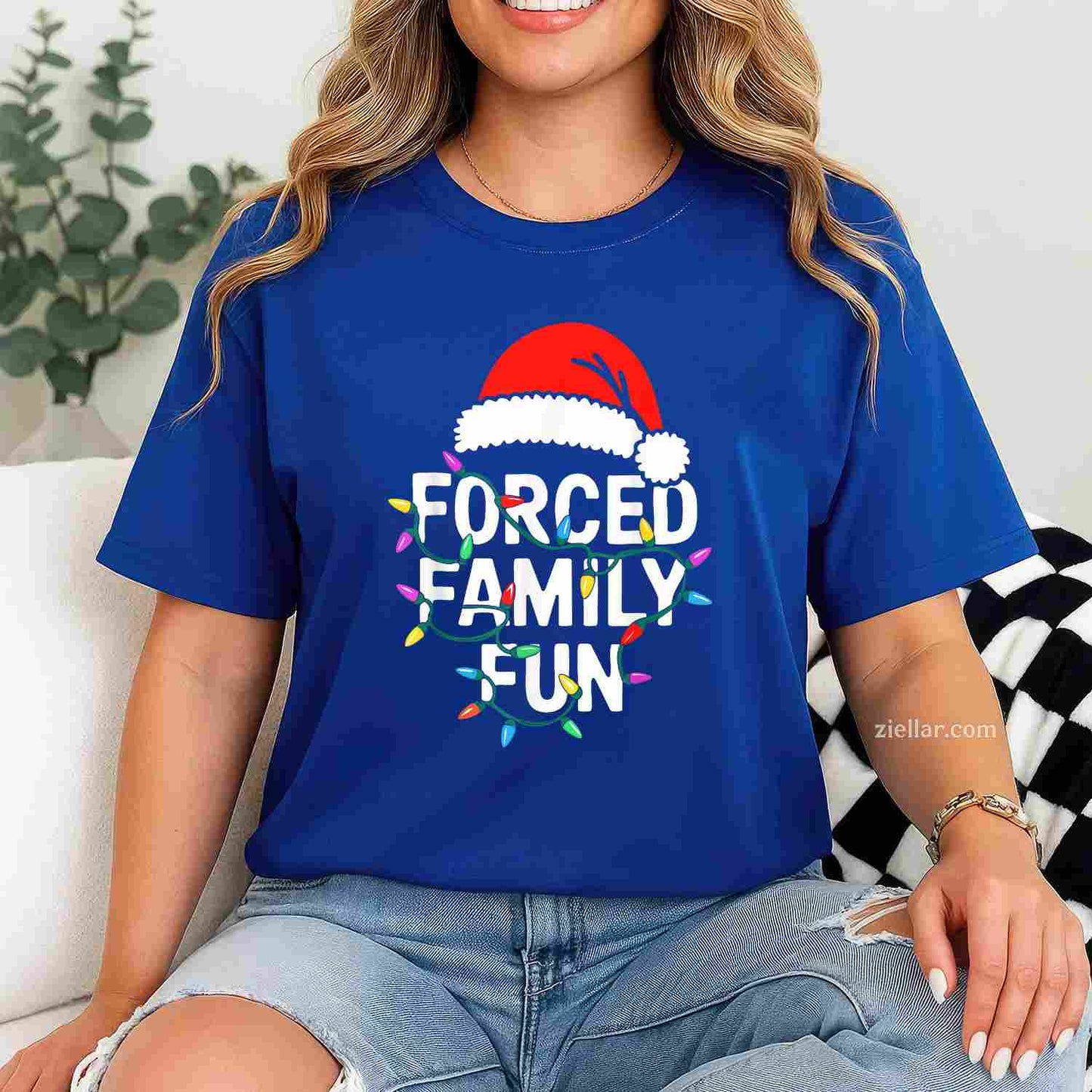 Forced Family Fun Shirt Men Women Christmas Pajamas T-Shirt, A Funny Forced Family Fun Pajama Tee For Adults