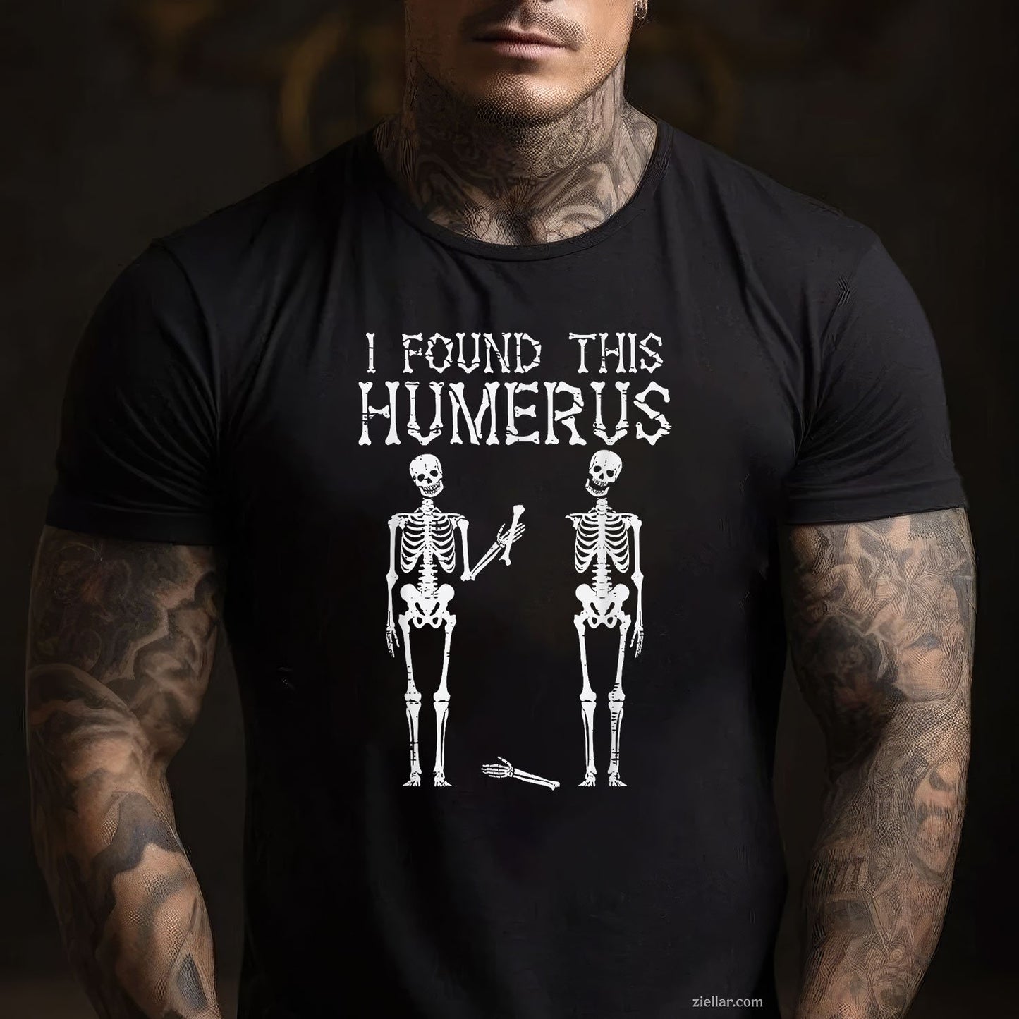 Found This Humerus Tee and T-Shirt, Funny Halloween Skeleton Costume T-Shirt for Adults