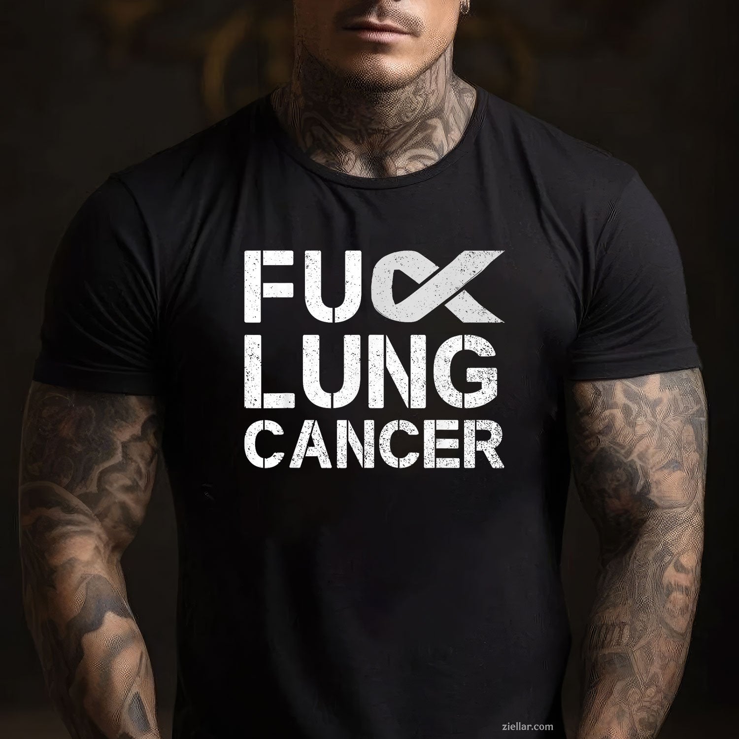 Fuck Lung Cancer Awareness Month Support Ribbon Warrior T-Shirt