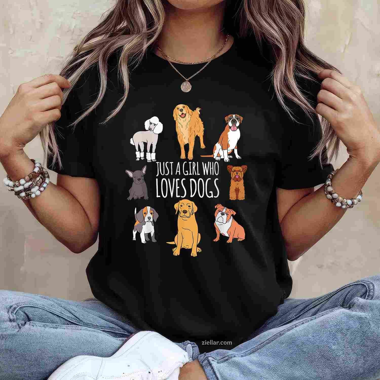 Fun Dog Puppy Lover Themed T-Shirt, Cute Graphic Tee For Adults Who Love Dogs